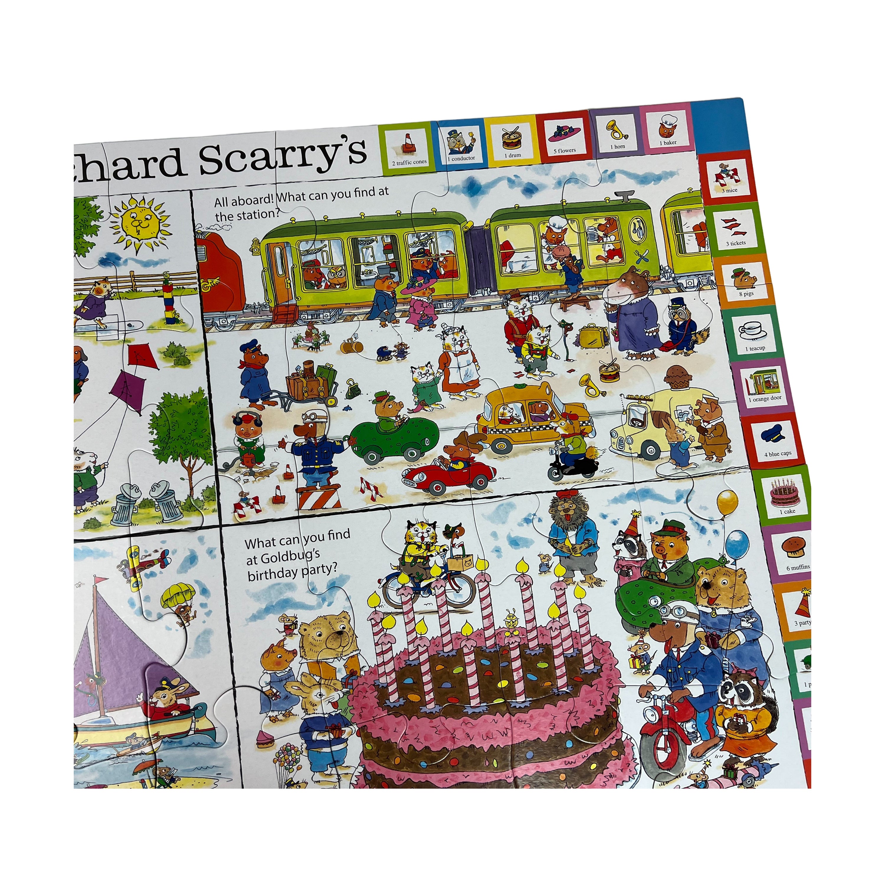 Briarpatch Richard Scarry's Busytown Seek & Find Giant Floor Puzzle - 28 Piece Educational Kids Puzzle for Learning & Playtime Fun | Perfect for Family Game Night & Preschool Activities