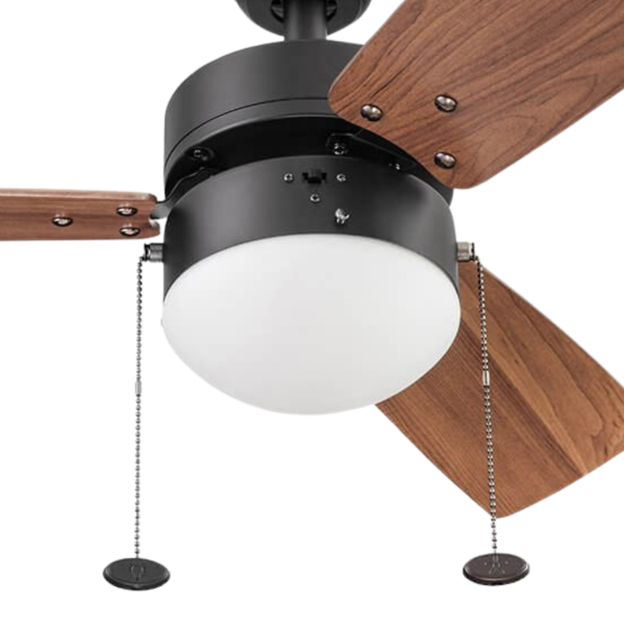 30 Inch Rawling Espresso Ceiling Fan with Pull Chain - Modern Indoor Ceiling Fan for Living Room, Bedroom, and Office - Energy Efficient Quiet Operation