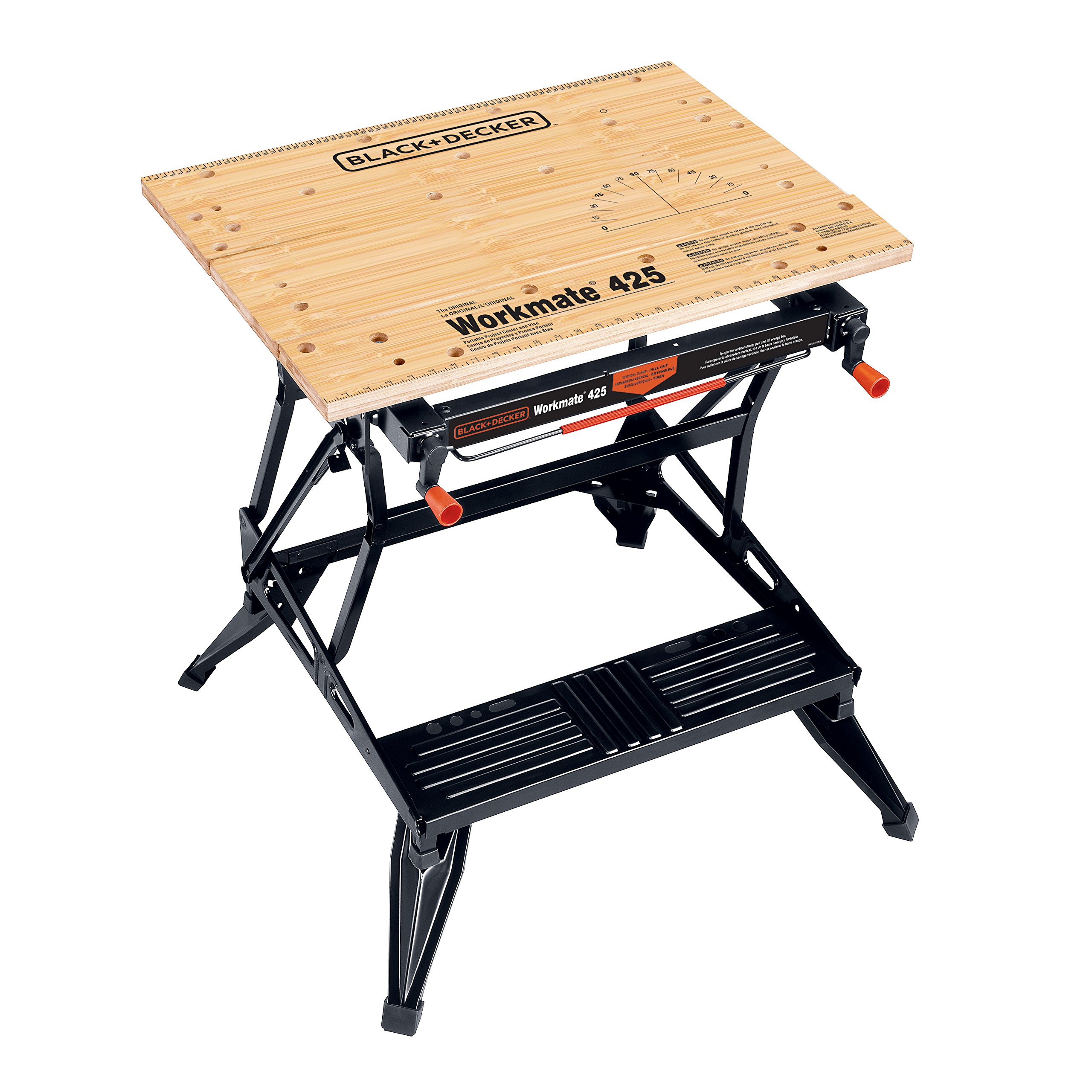 BLACK+DECKER Portable Workbench with Vise & 15A 12V Battery Charger/Maintainer - 40A Engine Start (WM425-A & BC15BD) | Heavy-Duty Workbench for DIY Projects, Woodworking & Auto Repair