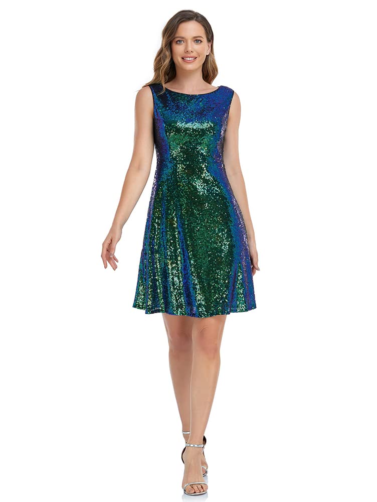 Elegant Sequin Sleeveless Cocktail Dress for Women - Spring Summer Evening Party Dress - Perfect for Cocktail Parties, Weddings, and Special Occasions