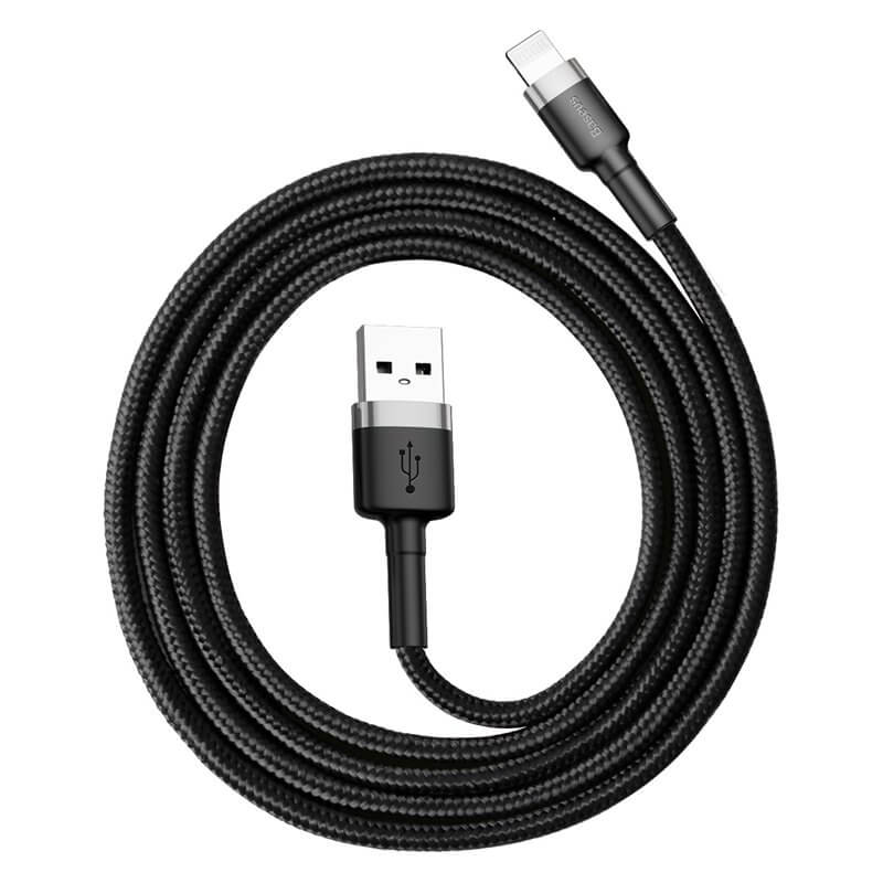 Baseus 1M USB to Lightning Cable (2.4A Fast Charge) - Durable iPhone Charging Cord for iPhone 14/13/12/11/X/8/7, Compatible with Car, Home, Office & Travel Charging Needs