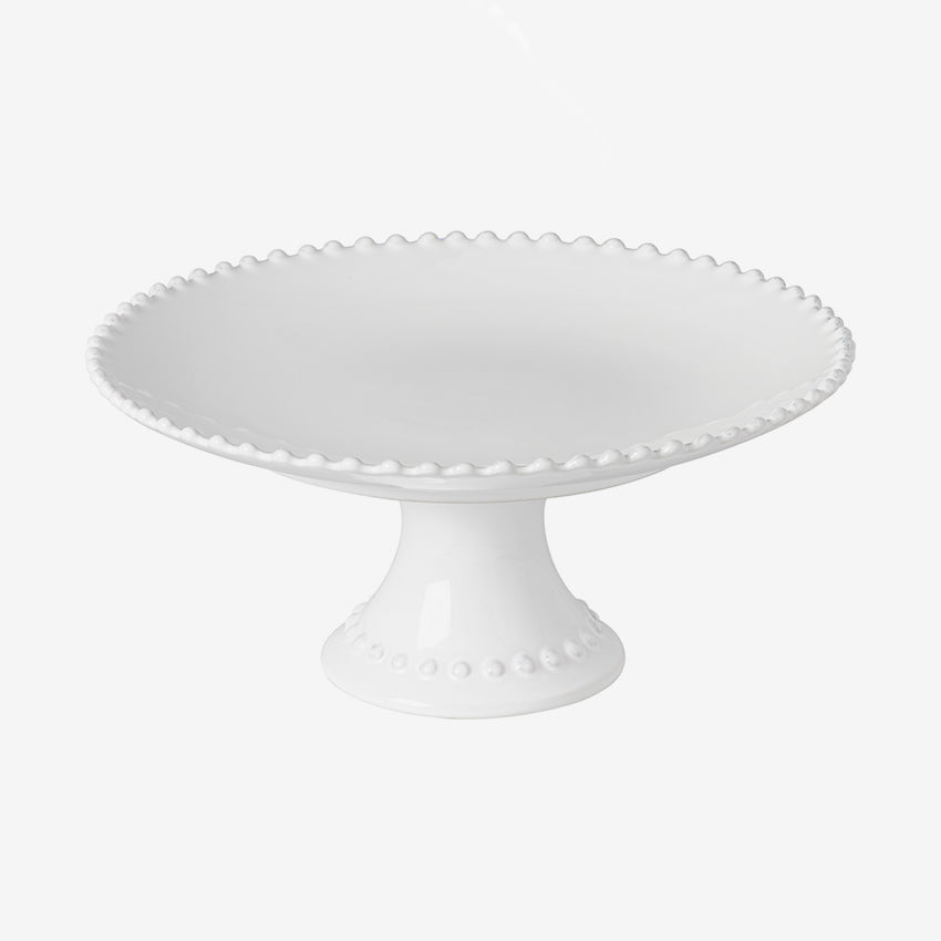 Costa Nova Pearl White Footed Plate - Elegant Dinnerware for Formal Dining & Entertaining - Perfect for Holiday Dinners, Wedding Receptions & Special Occasions
