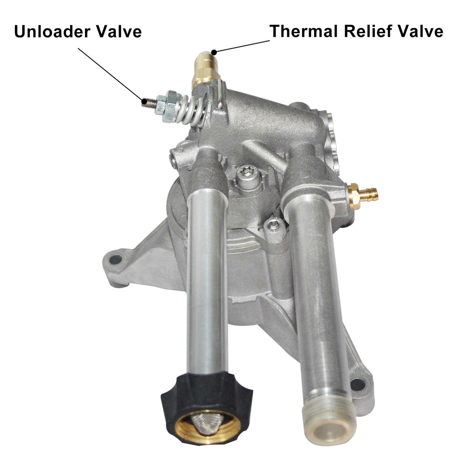 AgiiMan 2800 PSI High Pressure Washer Pump Head Replacement - Compatible with Troy Bilt SRMW22G26-EZ, KARCHER & Craftsman Pressure Washers - Front Facing Inlet/Outlet Gasoline Water Pump Accessory - Perfect for Home Cleaning, Car Washing & Outdoor Equipment Maintenance