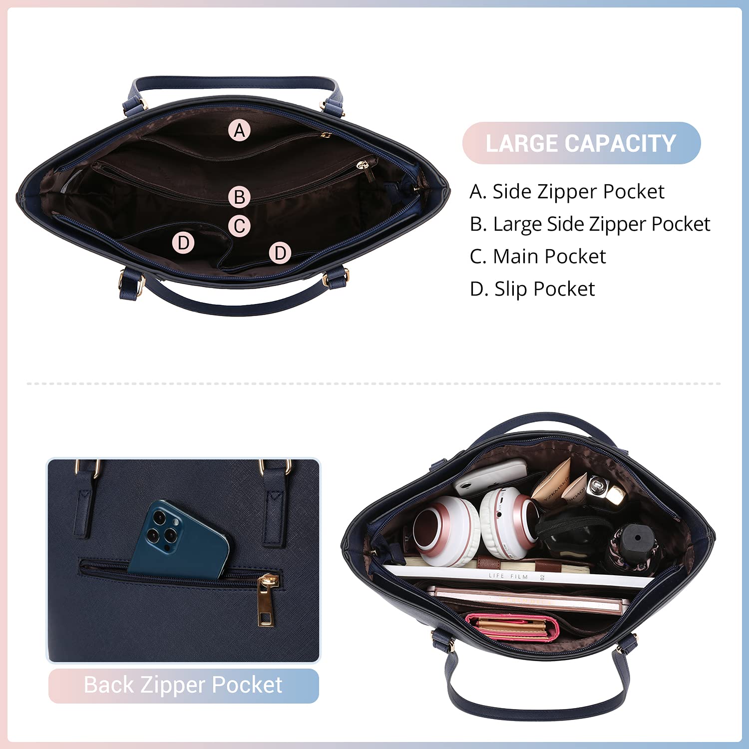 LOVEVOOK Women's Fashion Handbags Set - 3 Piece Tote & Shoulder Bags for Work, Travel & Daily Use | Stylish Purses for Women