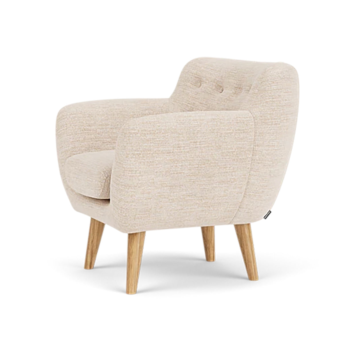 Anne Fabric Armchair - Modern Upholstered Accent Chair for Living Room, Bedroom & Office - Comfortable Lounge Chair with Sturdy Wooden Legs (Perfect for Reading, Relaxing & Home Decor)