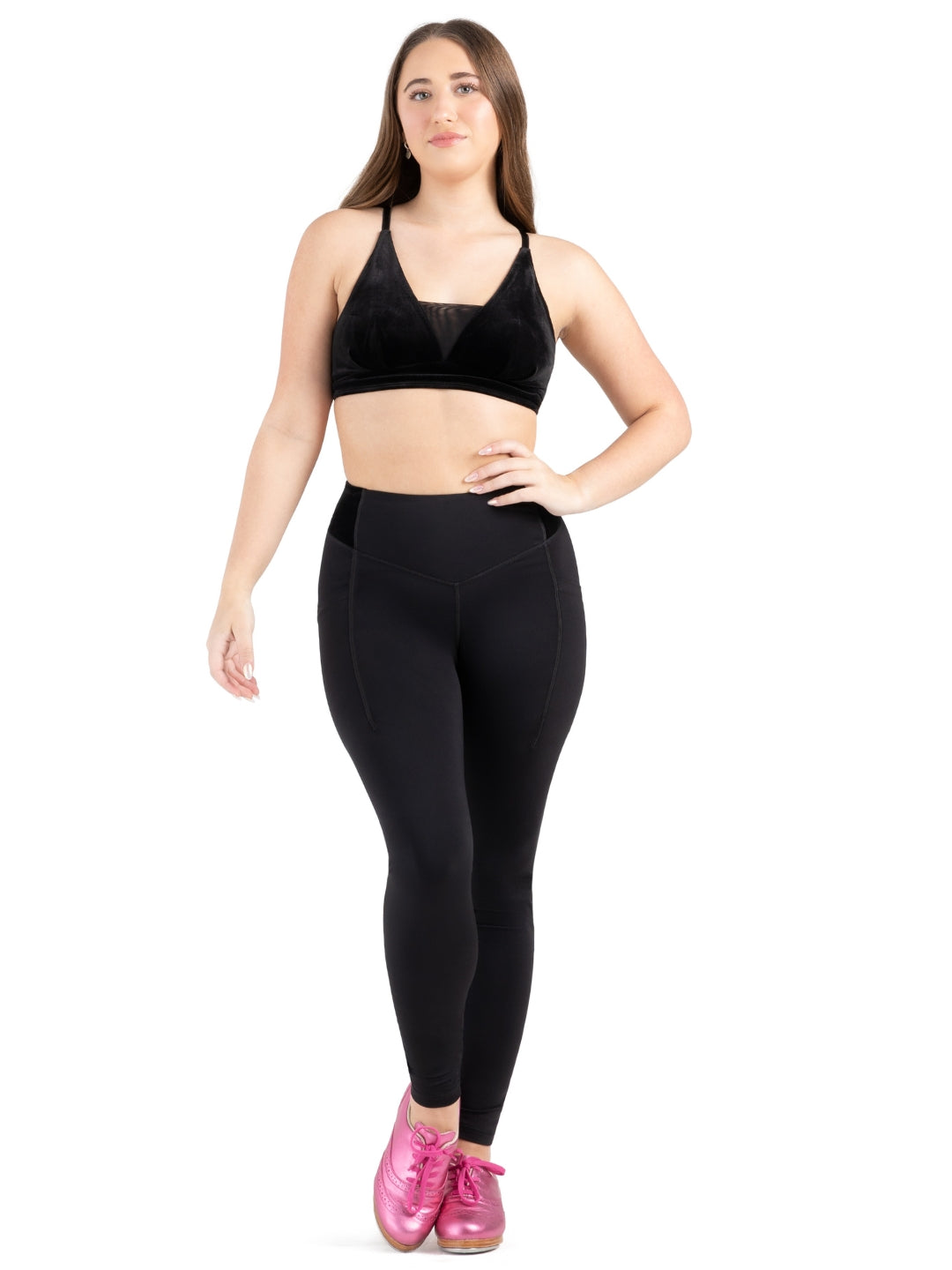 12238W Women's High Waisted Velvet Forest Oak Print Leggings - Soft Stretchy Yoga Pants for Workout, Lounge & Casual Wear