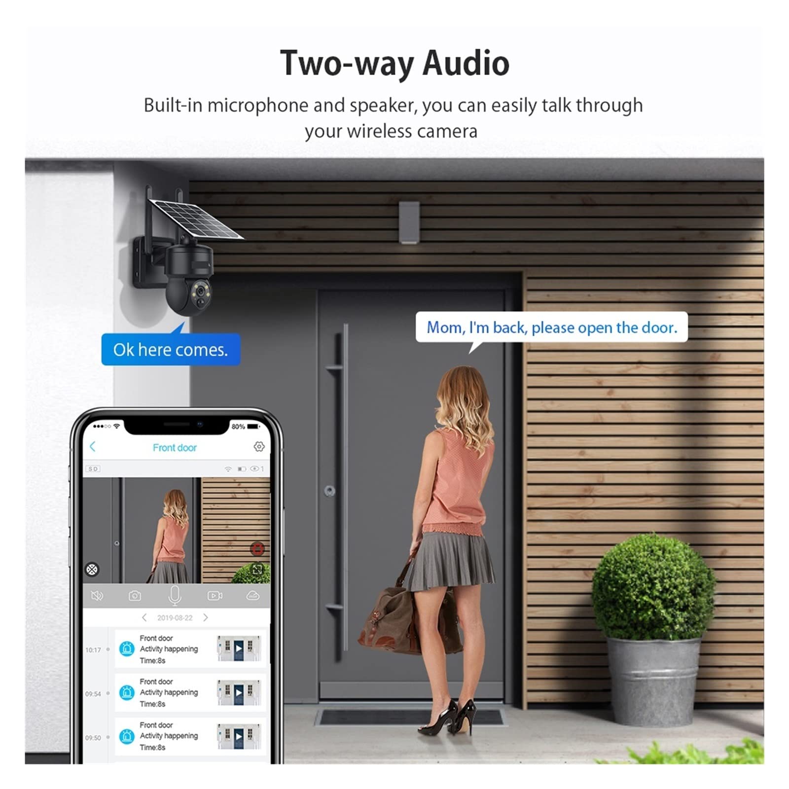 MZZYG Solar Security Camera - 4G SIM/WiFi Wireless, 3MP PTZ Outdoor Surveillance with Solar Panel, Two-Way Audio, Night Vision - Ideal for Home, Farm, and Business Security (Black)