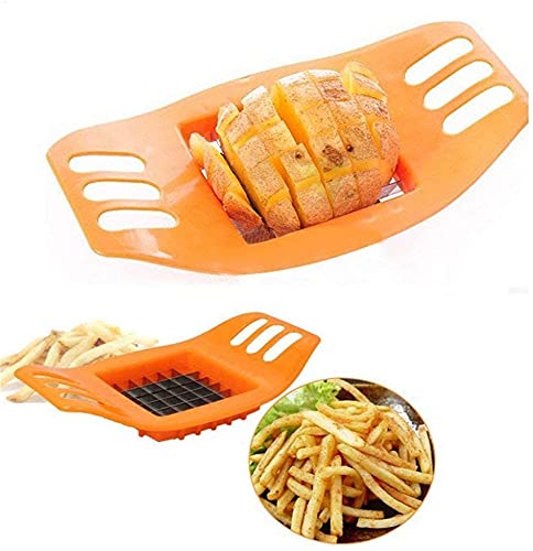 Stainless Steel Potato Cutter - French Fry & Vegetable Slicer for Perfect Homemade Chips | Random Colors | Kitchen Gadget for Cooking, Meal Prep & Party Snacks