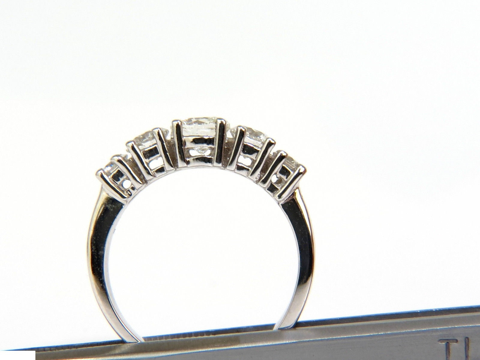 1.20CT Diamond Band Ring with 5 Stones in 14KT Gold (H/VS) - Elegant Jewelry for Weddings, Anniversaries & Special Occasions