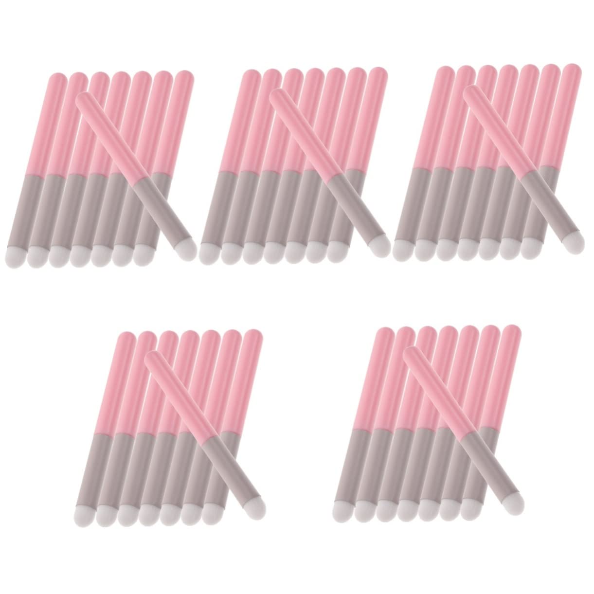 FRCOLOR 40 Pcs Lip Brush Set - Professional Lipstick Brushes, Makeup Applicators for Lips, Eyeshadow & Concealer - Portable Aluminum Tube Sponge Brushes for Perfect Lip Art & Makeup Application (Great for Travel, Home & Professional Makeup Kits)