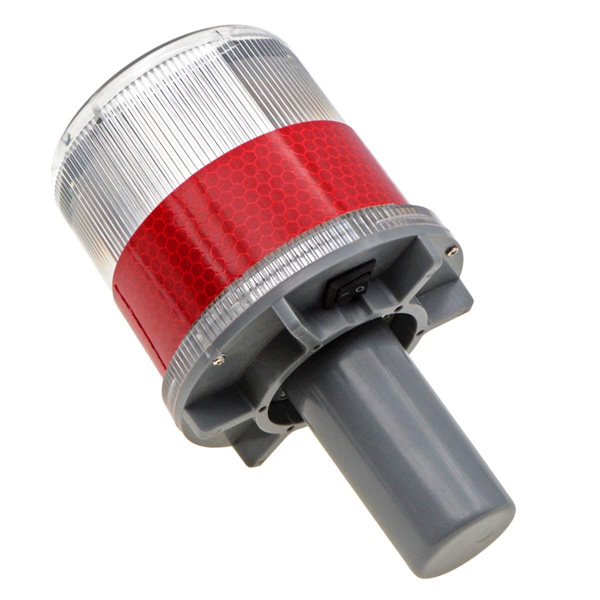 YXQ Solar LED Warning Light - Red Waterproof Beacon for Driveway Safety, Flashing Traffic Signal | Ideal for Road Construction, Parking Lots & Emergency Alerts