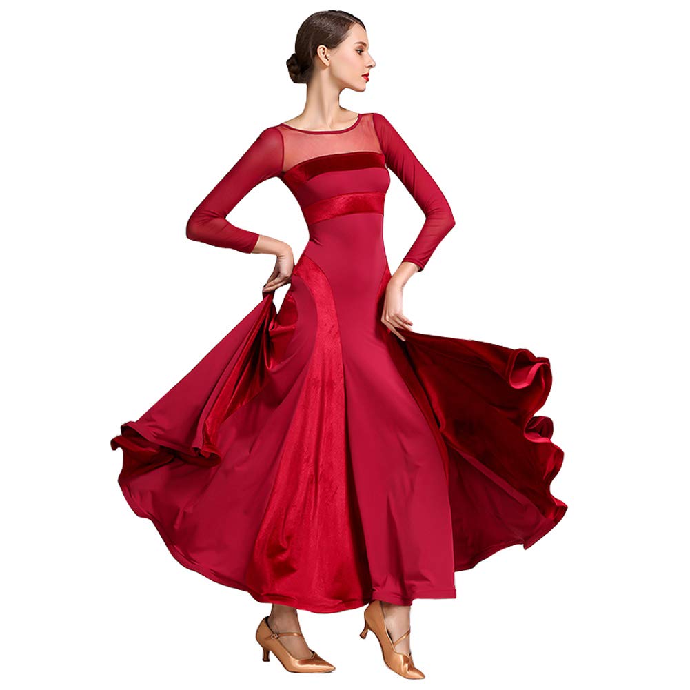 MEILIYA Women's Velvet Ballroom Dresses - Elegant Long Sleeve Formal Gown for Prom, Evening Party & Wedding Guest - Plus Size Options Available