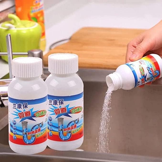 **Powerful Sink & Drain Cleaner Powder - Fast Unclogging for Kitchen & Toilet Pipes - 110g Pack (1 Pack) - Ideal for Hair, Grease, and Food Waste Removal**