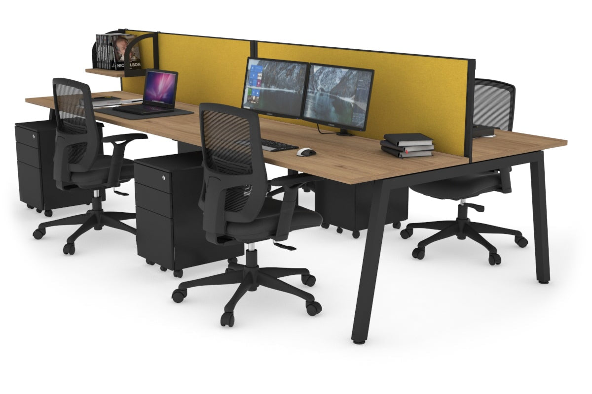 Quadro 4-Person Office Workstation Desk - 1600L x 700W Dimensions - Perfect for Team Collaboration, Open Office Spaces & Shared Workstations