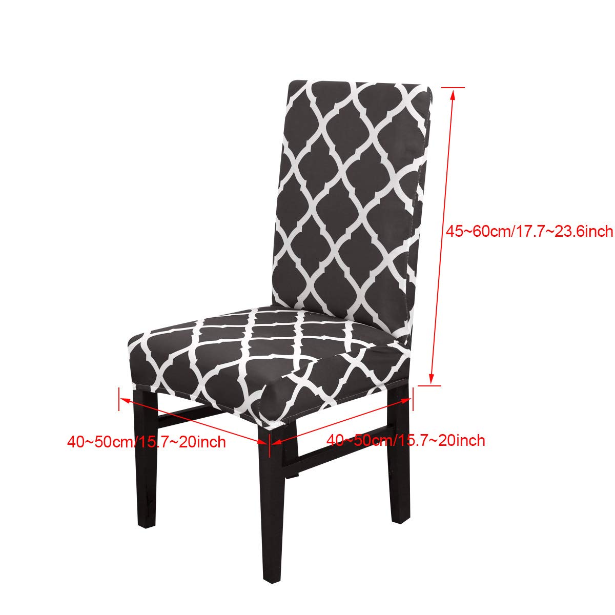 TOPCHANCES 6-Pack Stretch Elastic Spandex Chair Covers - Removable Dining Seat Protectors with Geometric Pattern for Weddings, Banquets & Hotels (Dark Blue) | Perfect for Home, Restaurant, and Event Decor