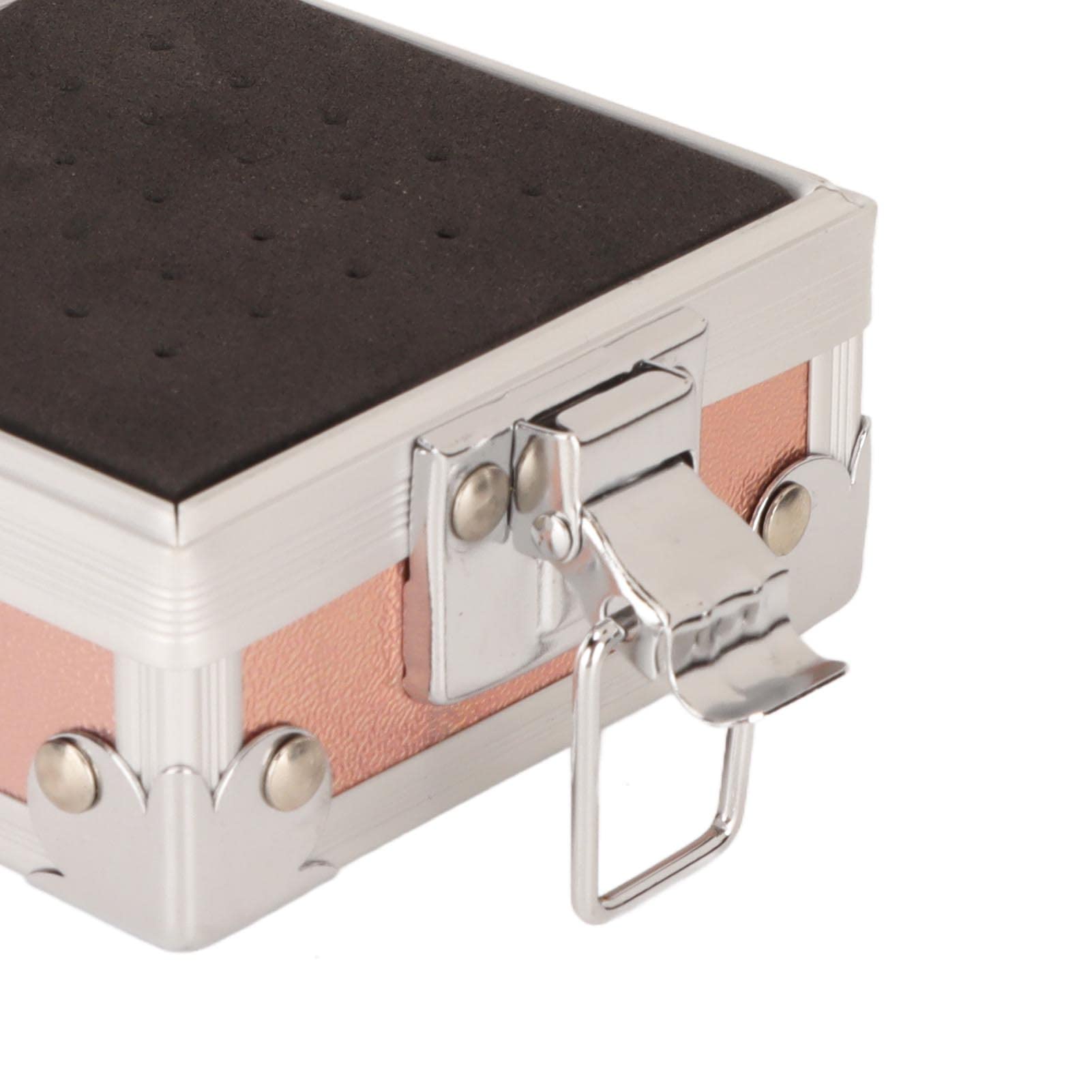 25 Holes Nail Drill Bit Holder Storage Box - Gold Nail Art Organizer for Professional Salon & Home Manicure - Perfect for Storing & Displaying Nail Drill Grinding Bits & Polishing Heads