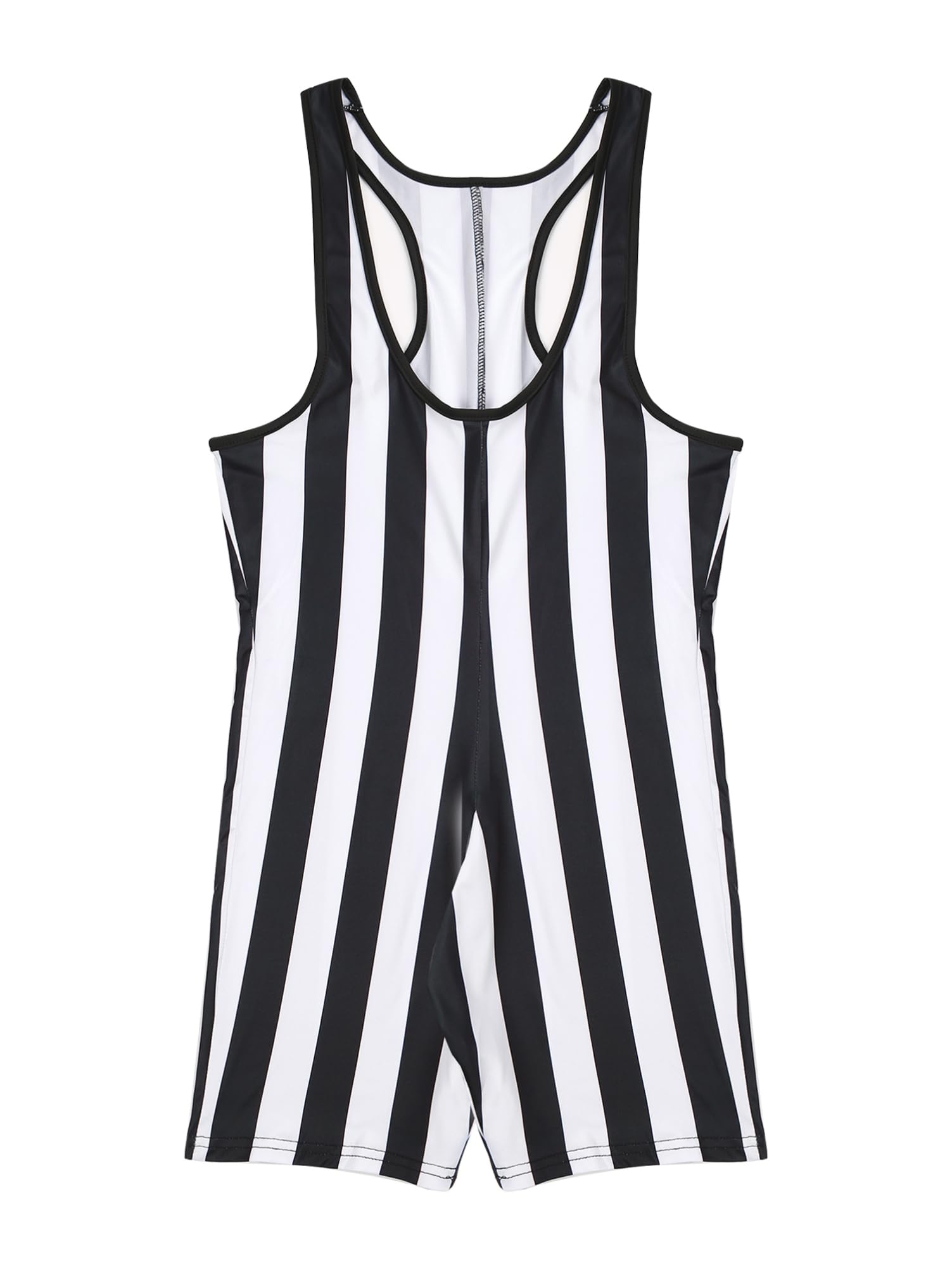 Men's Muscle Tank Top Wrestling Singlet - Striped Jumpsuit Bodysuit for Fitness, Workout & Activewear - Ideal for Gym, MMA Training & Sports Performance
