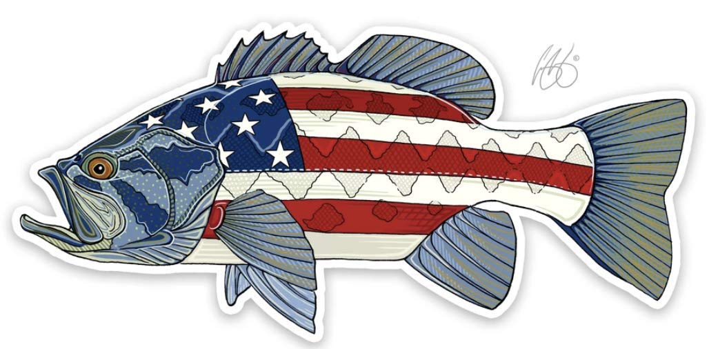 Casey Underwood USA Bass Fishing Decal Sticker - Waterproof Vinyl for Boats, Coolers, Laptops & Car Windows - Perfect for Anglers & Fishing Enthusiasts