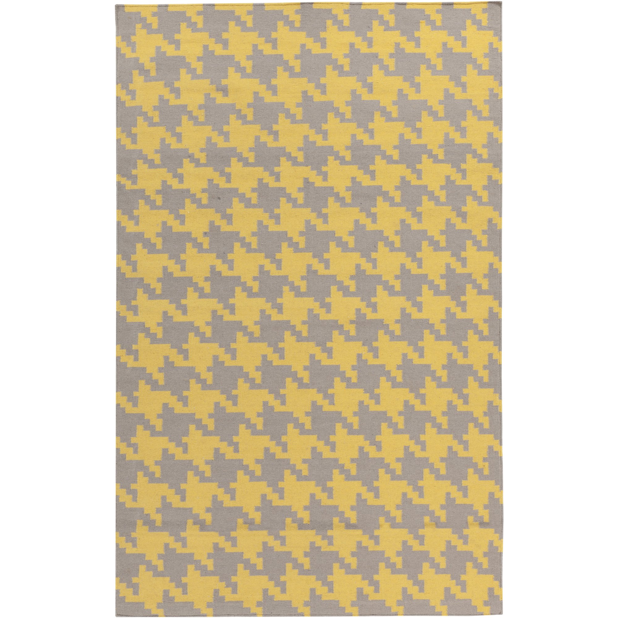 Premium Surya Flatweave Rug 5' x 8' - Soft Yellow & Elephant Gray Bohemian Style Area Rug for Living Room, Bedroom & Dining Room Decor