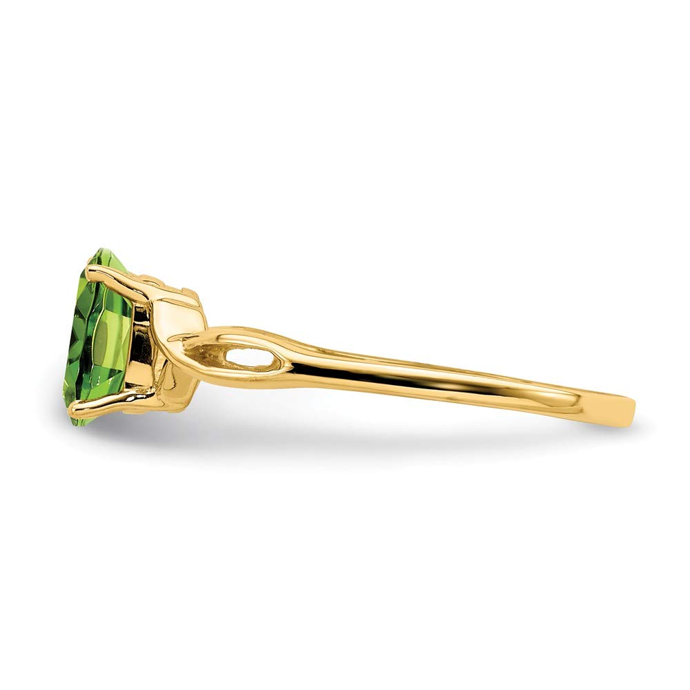 14K Yellow Gold Peridot Ring for Women - Dainty & Elegant Birthstone Jewelry - Perfect for Gifts, Anniversaries, and Everyday Wear