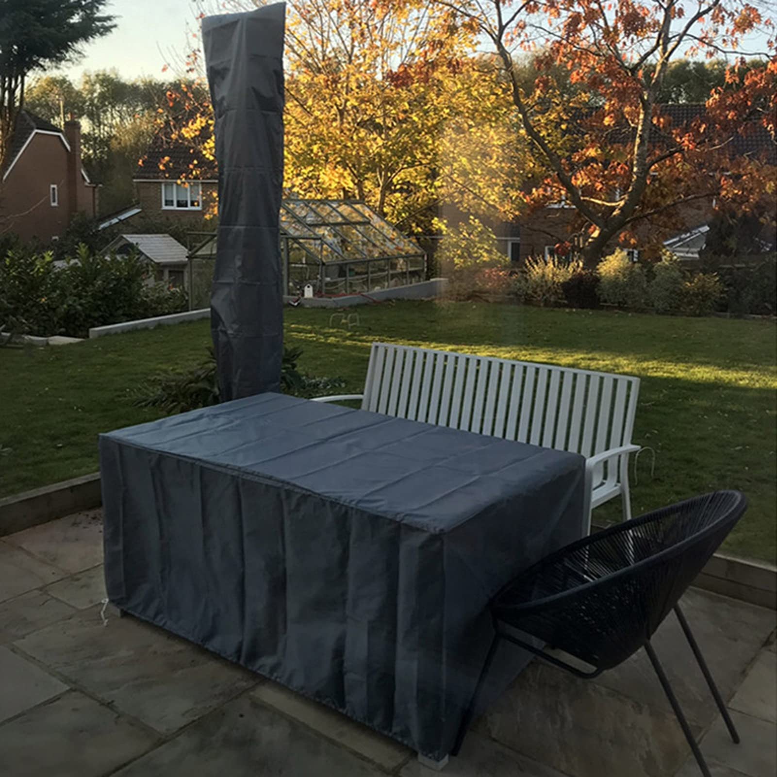 Waterproof Outdoor Sofa Cover - Dustproof & Rainproof Furniture Protector for Rattan Chairs, Tables & Sofas - Patio Garden Furniture Cover - Black (152x104x71cm) - Perfect for Backyard, Deck & Poolside Use