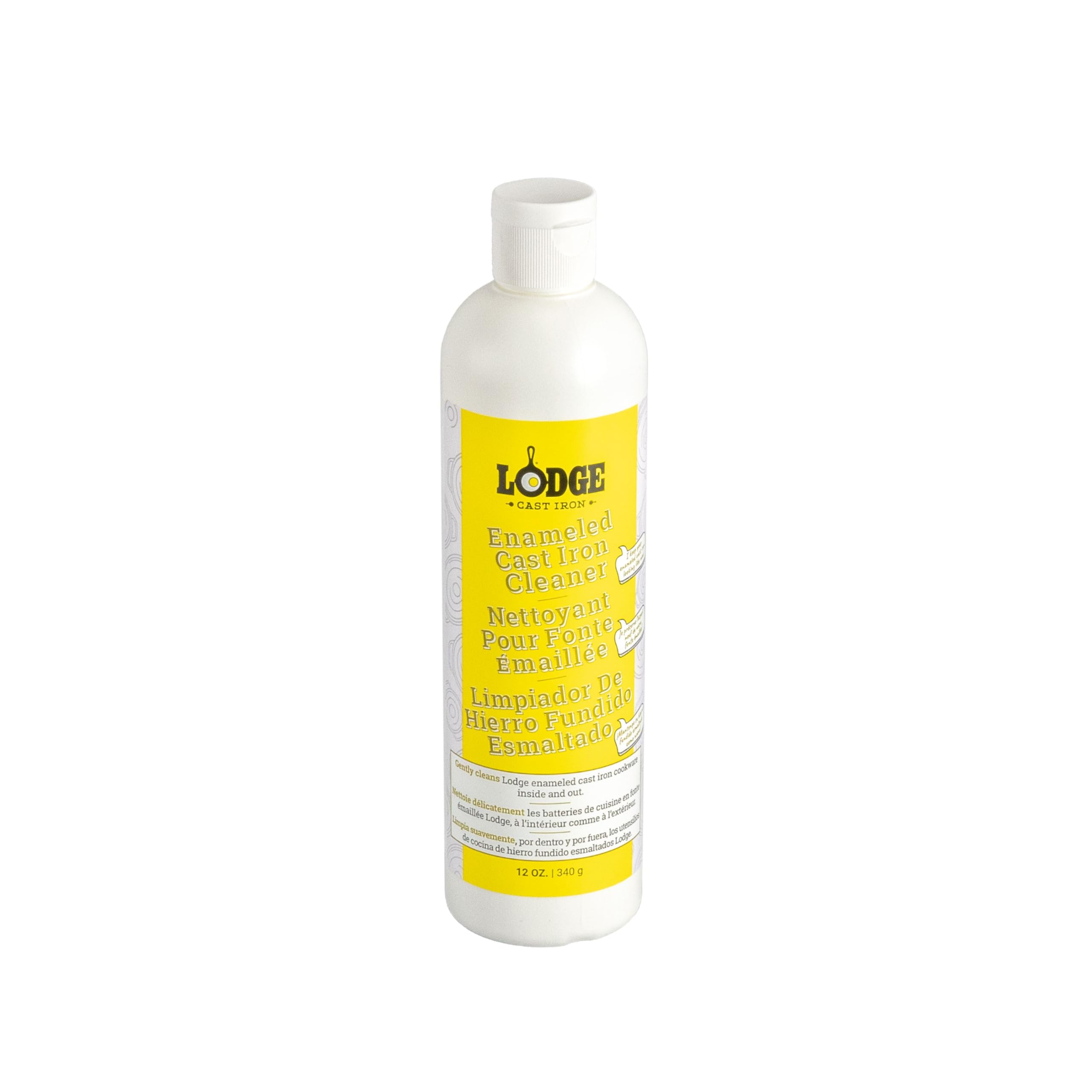 Lodge Enameled Cast Iron Cleaner - 12 Fl Oz | Safe & Effective Cookware Cleaner for Dutch Ovens, Skillets & Grill Pans | Perfect for Kitchen, Camping & Outdoor Cooking