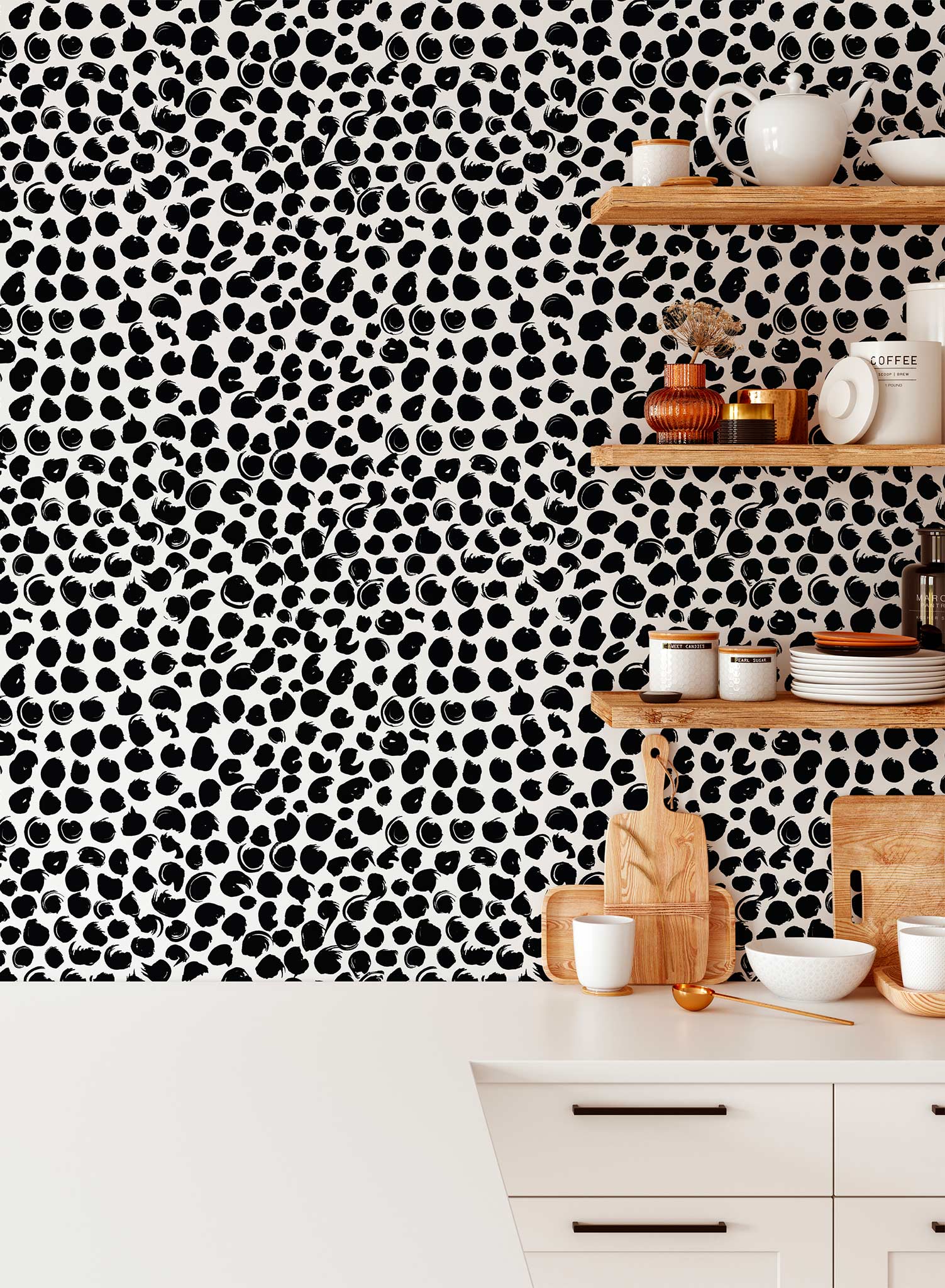 On the Dot Peel and Stick Wallpaper - Self-Adhesive Removable Wallpaper for Home Decor, Bedroom, Living Room, Nursery & Office