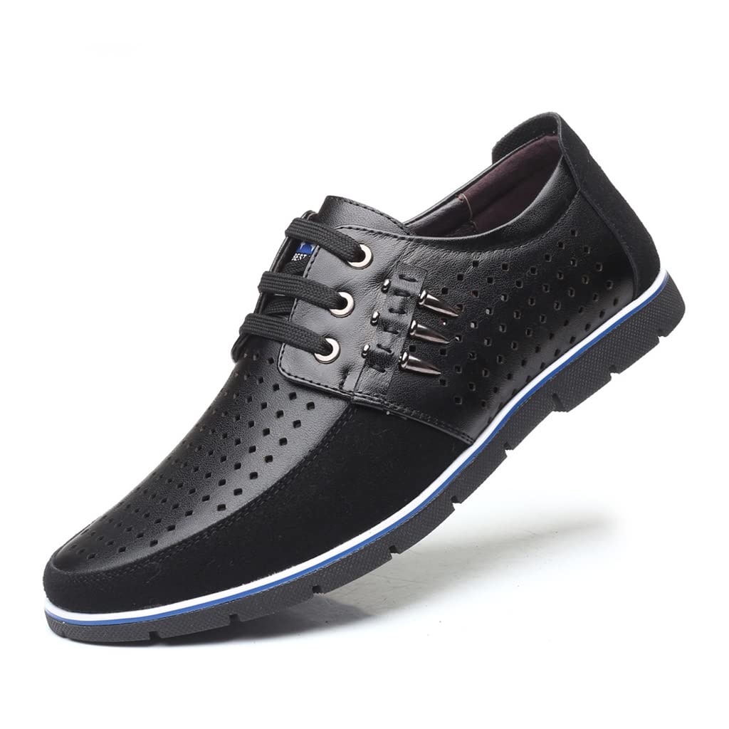 Men's Leather Slip-On Sneakers - Comfortable Business Casual Dress Shoes for Walking, Office & Outdoor Wear | Breathable Loafers for Fashion & Leisure Activities