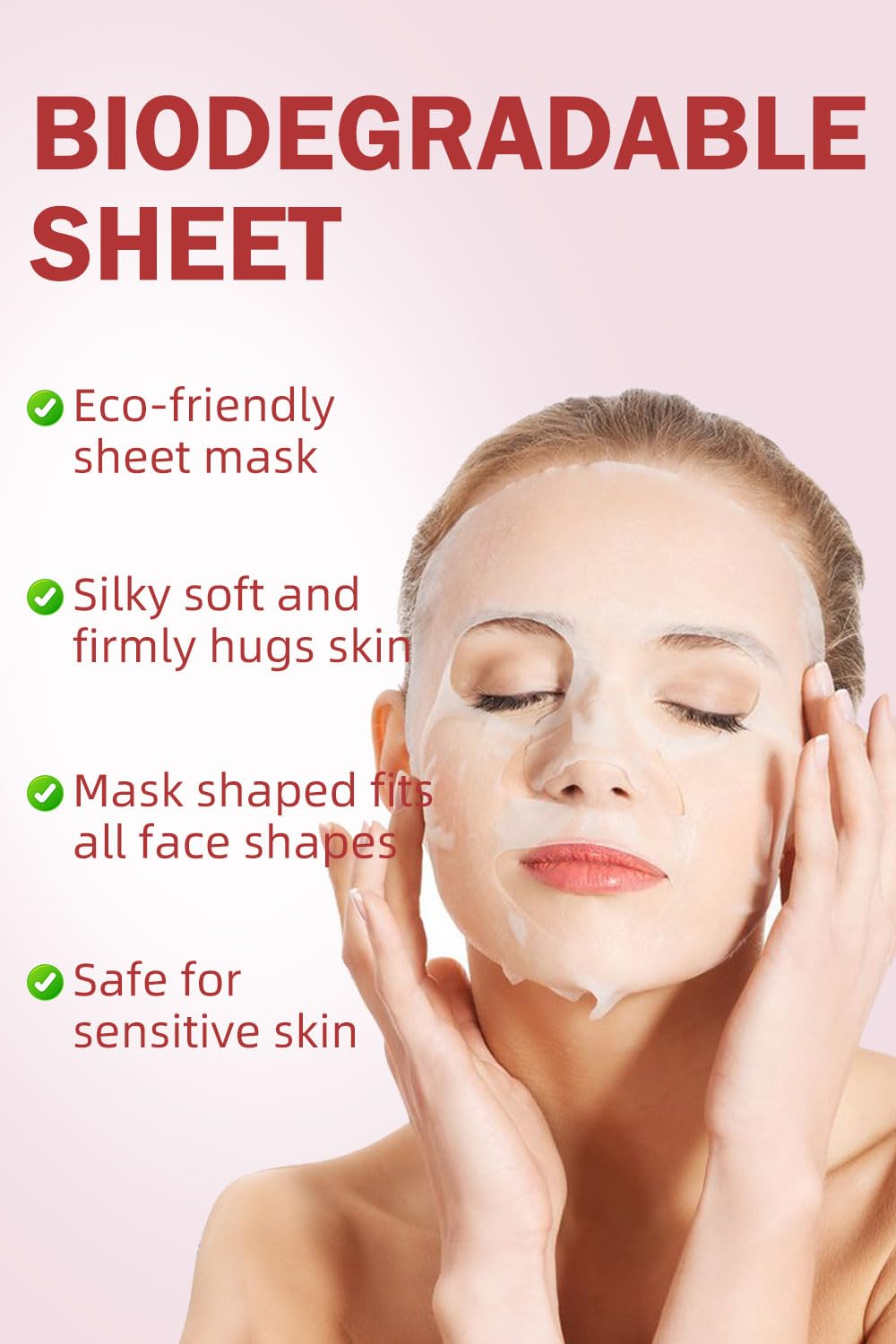 Hydrating Rose Face Masks 10 Sheets - Christmas Beauty Gifts for Women Skincare