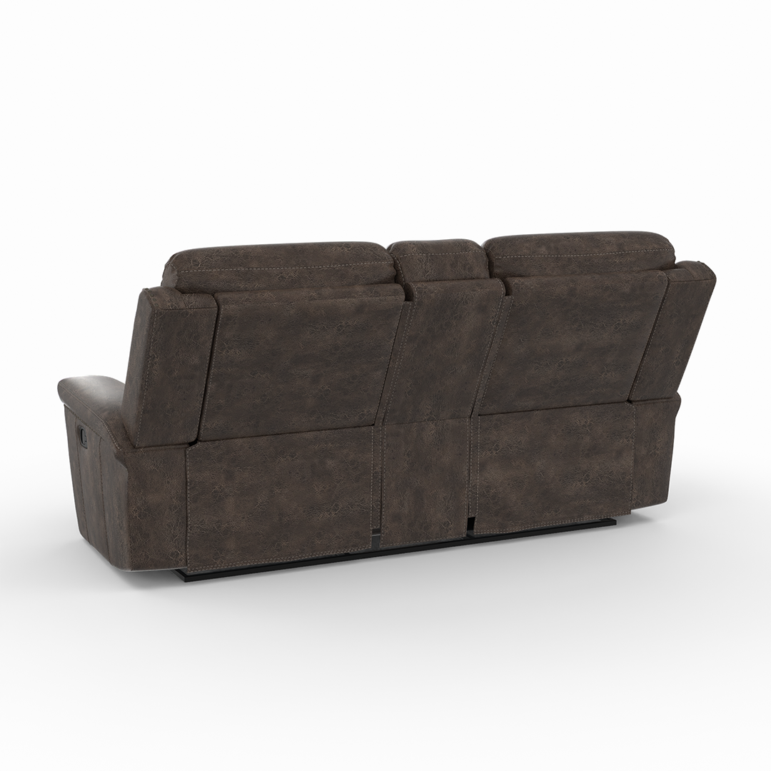 Quade Manual Reclining Loveseat with Console - Comfortable 2-Seater Recliner Sofa with Cup Holder for Living Room, Home Theater & Small Spaces