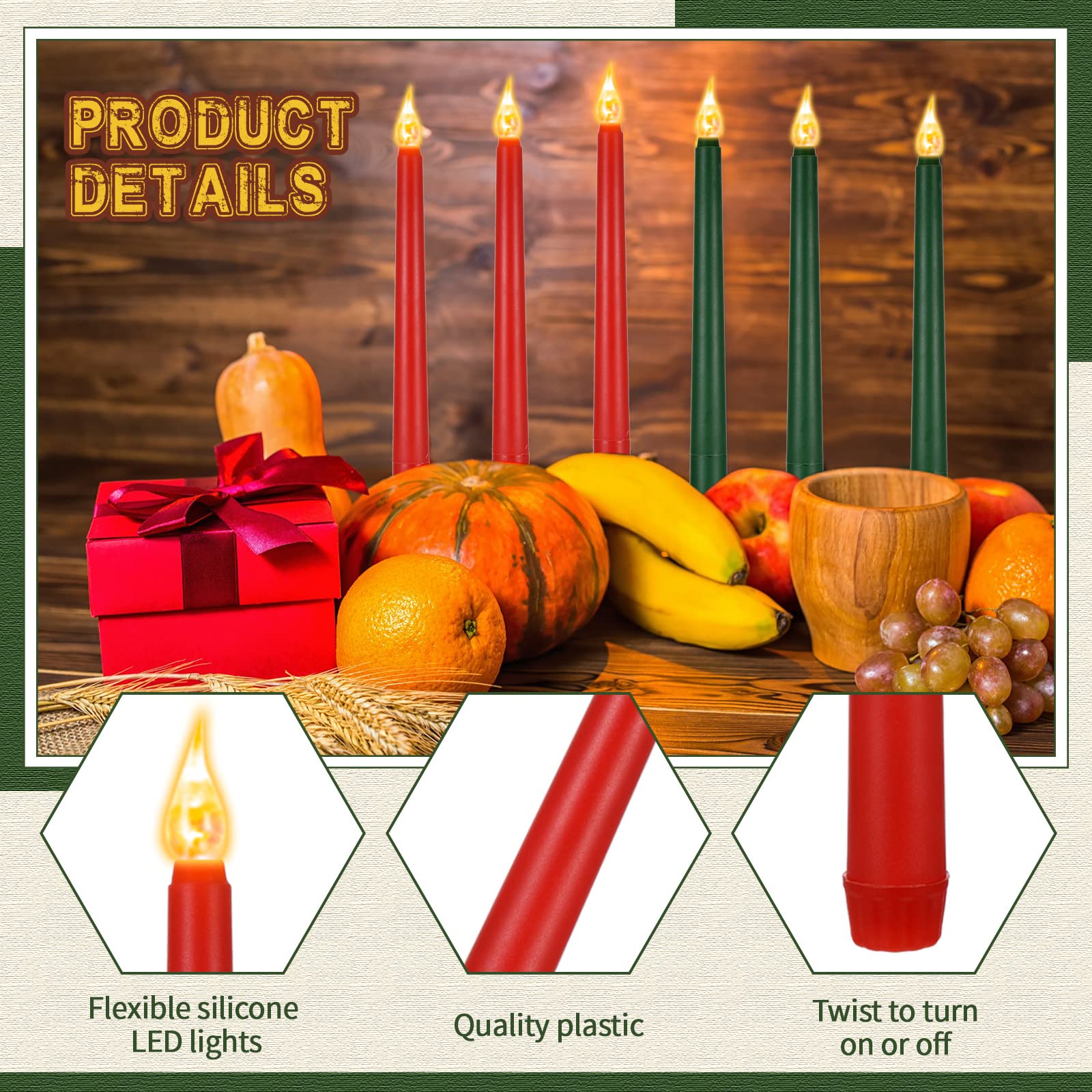 12 LED Dripless Flameless Candles for Halloween, Christmas, Weddings