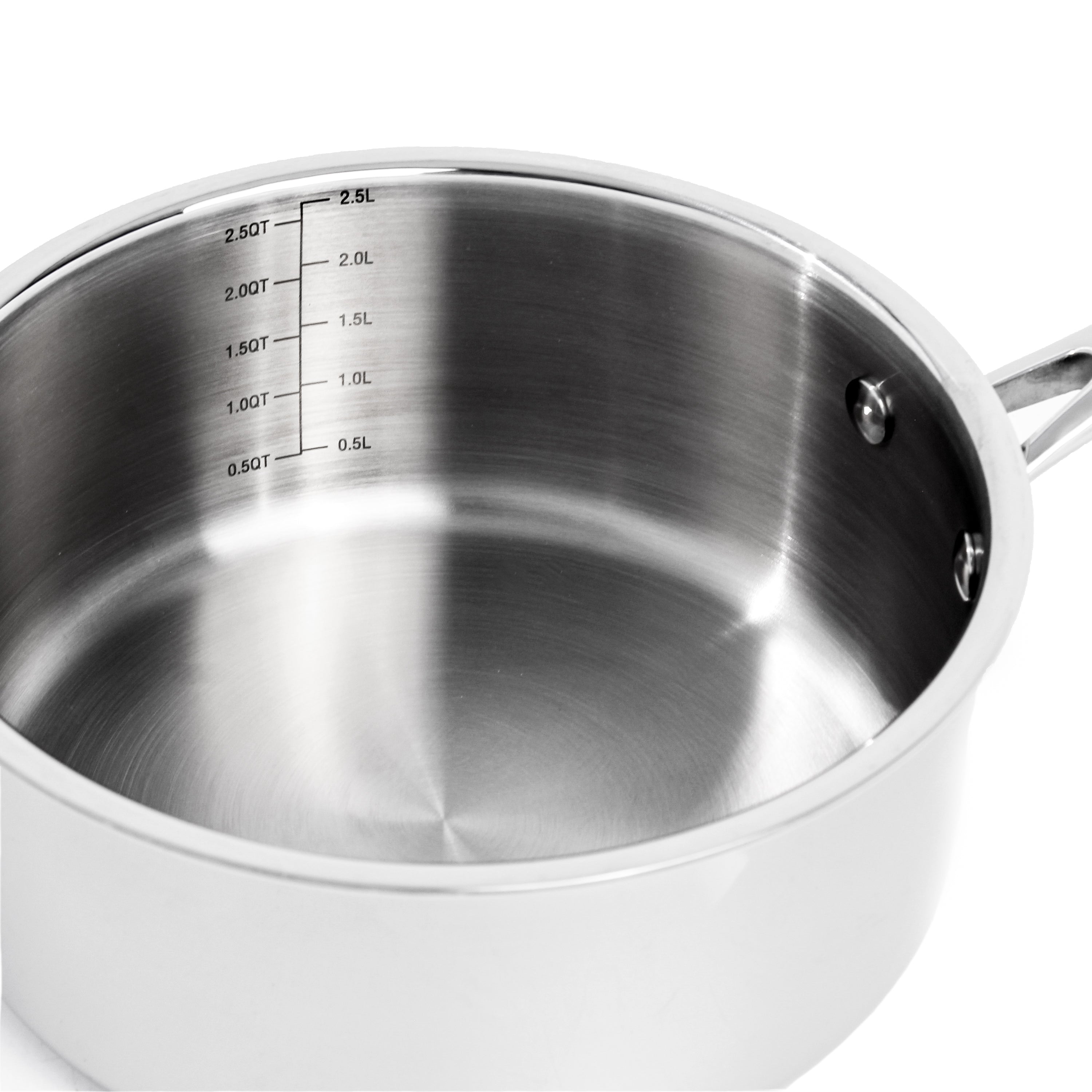 BergHOFF Professional 5-Piece Tri-Ply 18/10 Stainless Steel Cookware Set with SS Lids - Perfect for Home Cooking, Professional Kitchens & Gourmet Meal Preparation