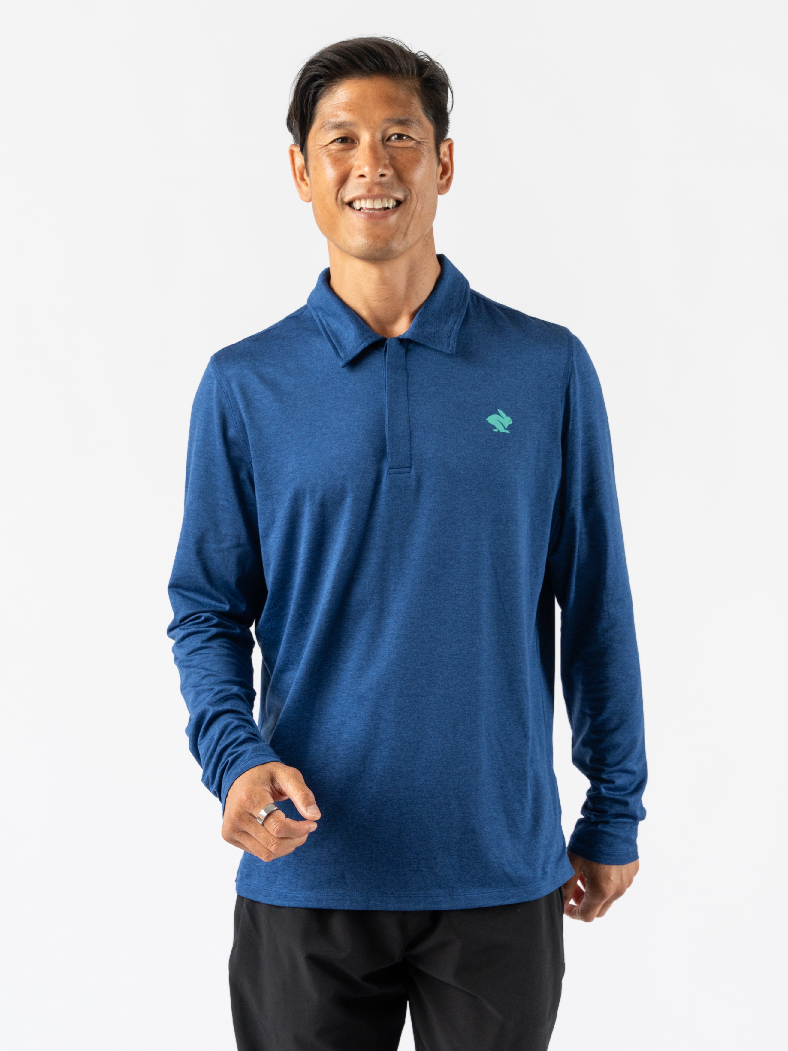 Men's Easy Polo Long Sleeve Shirt - Comfortable Casual Wear for Work, Golf & Everyday Outfits