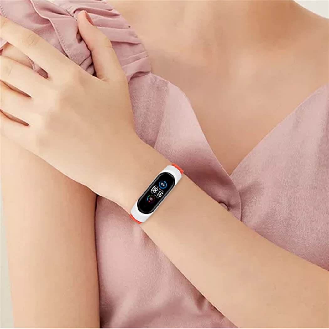 Braided Solo Loop Strap Compatible with Xiaomi Mi Band 6/5/4/3 - Adjustable Nylon Sport Band for Fitness Tracking, Running & Daily Wear