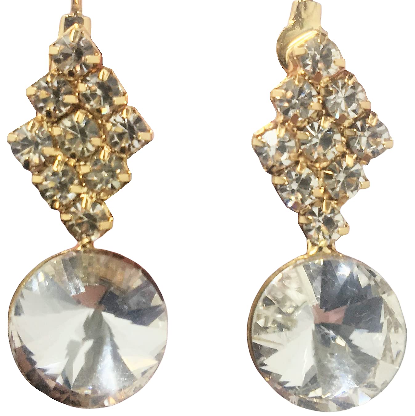 Elegant Gold Plated Diamond Crystal Chandelier Dangle Earrings for Women - Perfect for Evening Parties, Weddings & Special Occasions