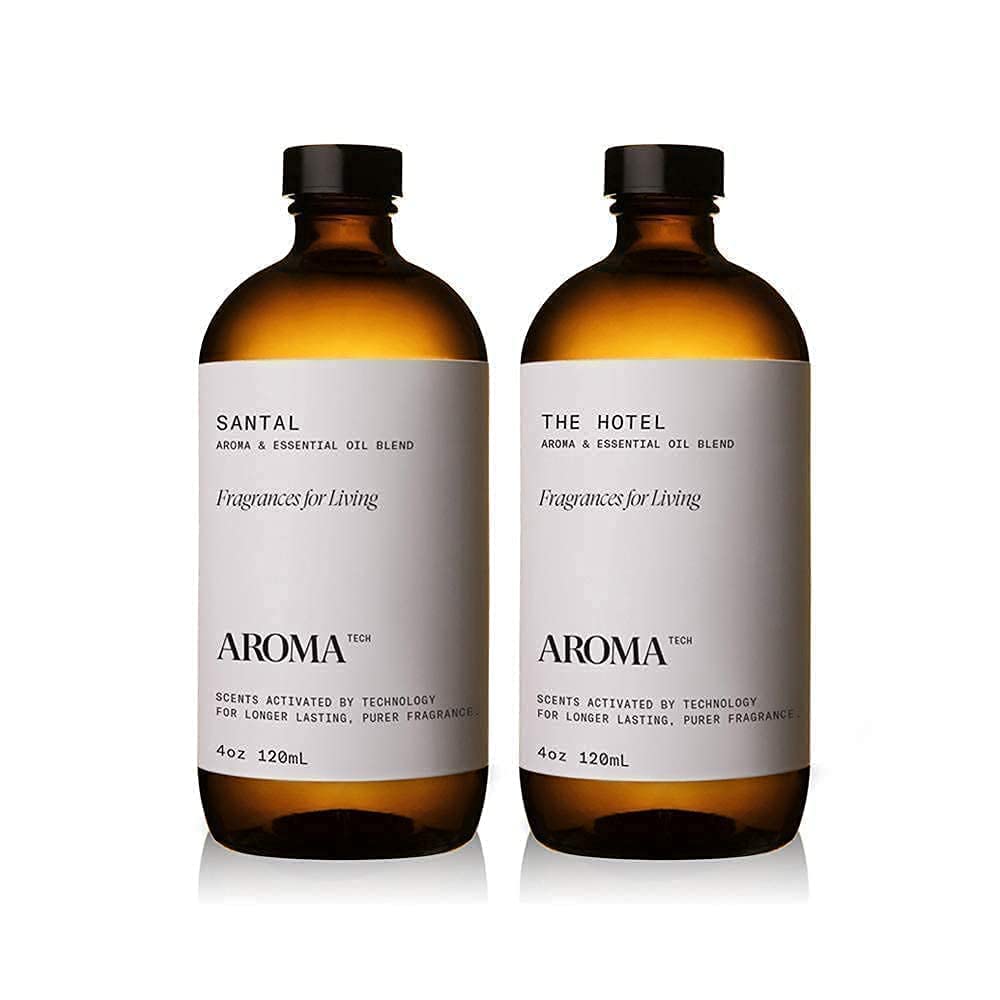 Premium AromaTech Santal & The Hotel Essential Oil Gift Set - 120ml | Sandalwood, Cardamom, Papyrus, Musk, Peach, Red Rose & Pine Scented Diffuser Oils | Perfect for Home Spa, Yoga, Meditation & Aromatherapy Relaxation