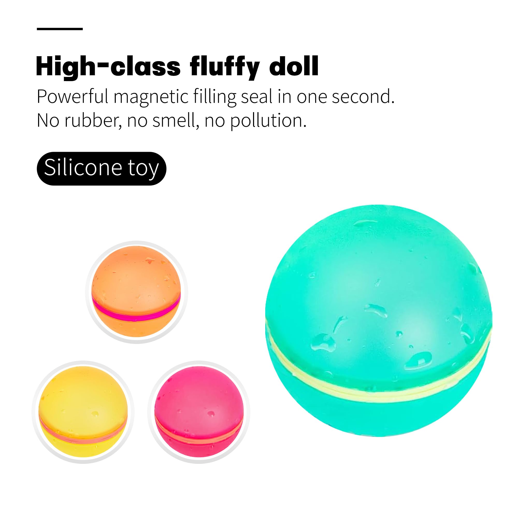 Refillable Magnetic Silicone Water Balloons for Kids - Reusable, Biodegradable Pool, Backyard, Outdoor Summer Fun Toys (Octopus Style) - Perfect for Water Games, Parties, and Beach Activities