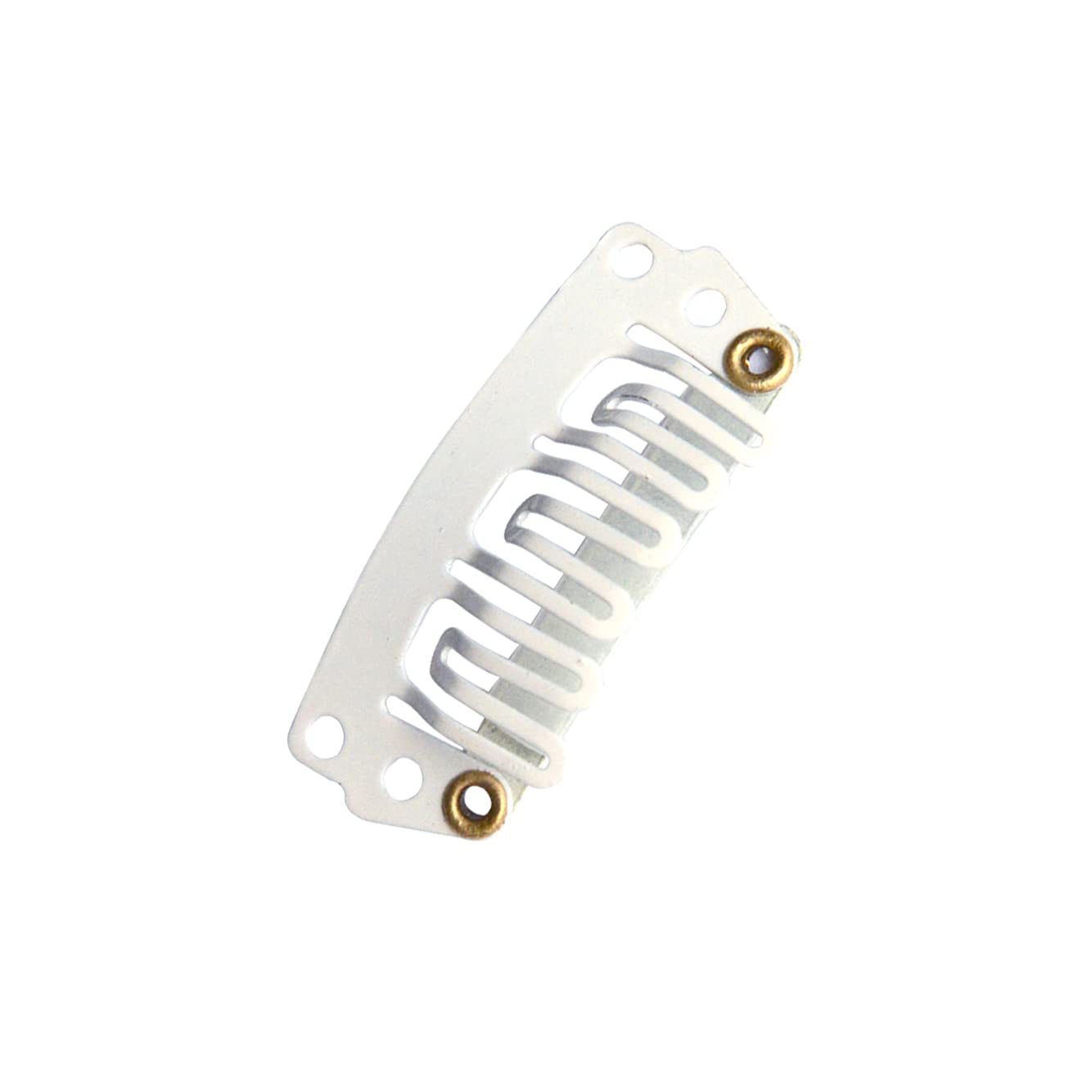 24-Pack 28mm 6-Teeth Metal Hair Clips with Rubber U-Shape Snap - Blonde Hair Extensions Clips for Weaves, Wigs & Braids - Secure Hold for Styling & Hairpieces