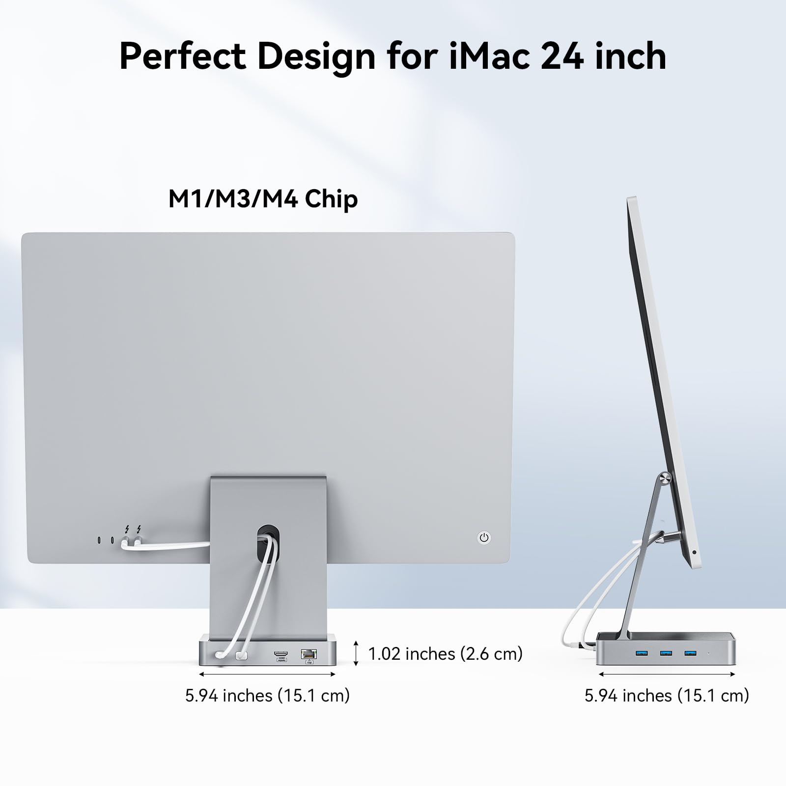 13-Port USB C Hub for iMac 24 inch 2021/2023/2024 - 5 USB-A & 2 USB-C 3.0 Ports, 4K@60Hz HDMI, 1Gbps Ethernet, SD/TF Card Reader - Compatible with iMac M1/M3/M4 - Perfect for Home Office, Video Editing & External Storage Expansion (M.2 NVME SSD Not Included)