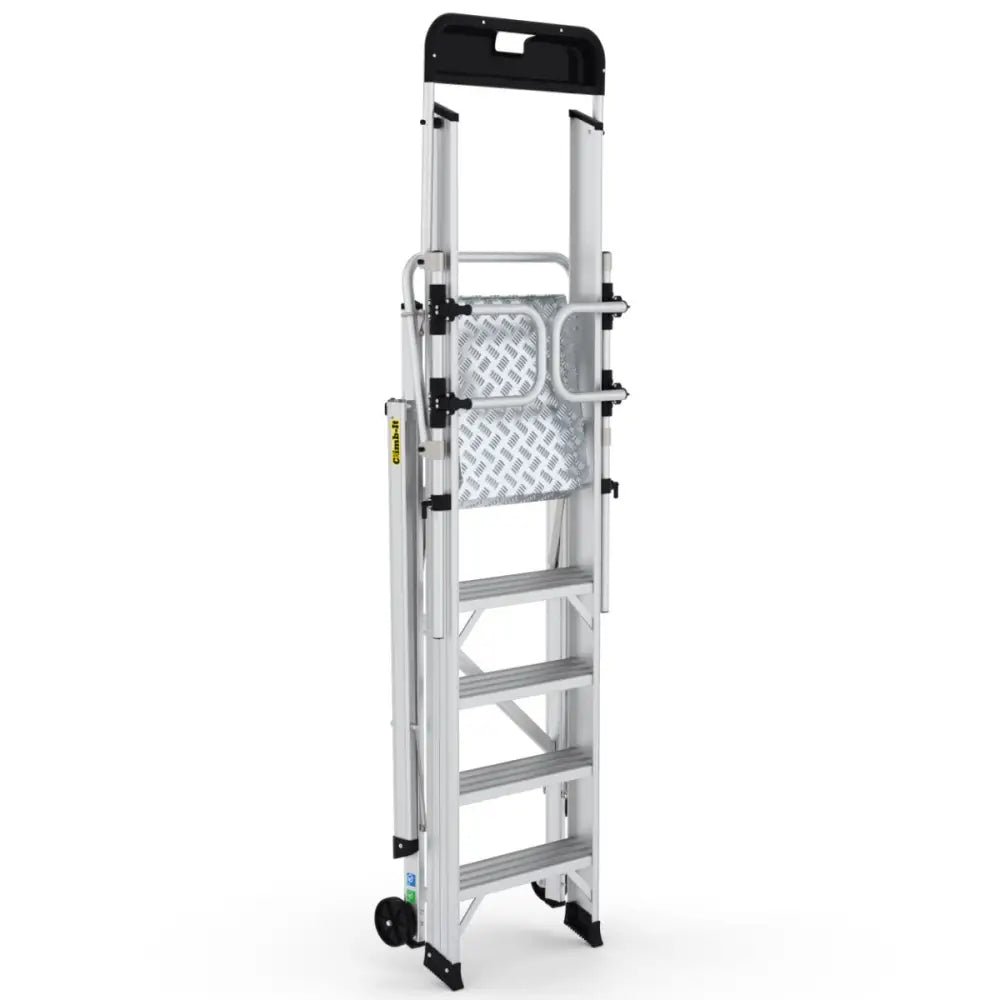 Climb It Large Platform Folding Steps with Safety Gates - Heavy Duty Aluminum Ladder for Kids & Toddlers - Perfect for Playrooms, Bedrooms, and Indoor Play Areas