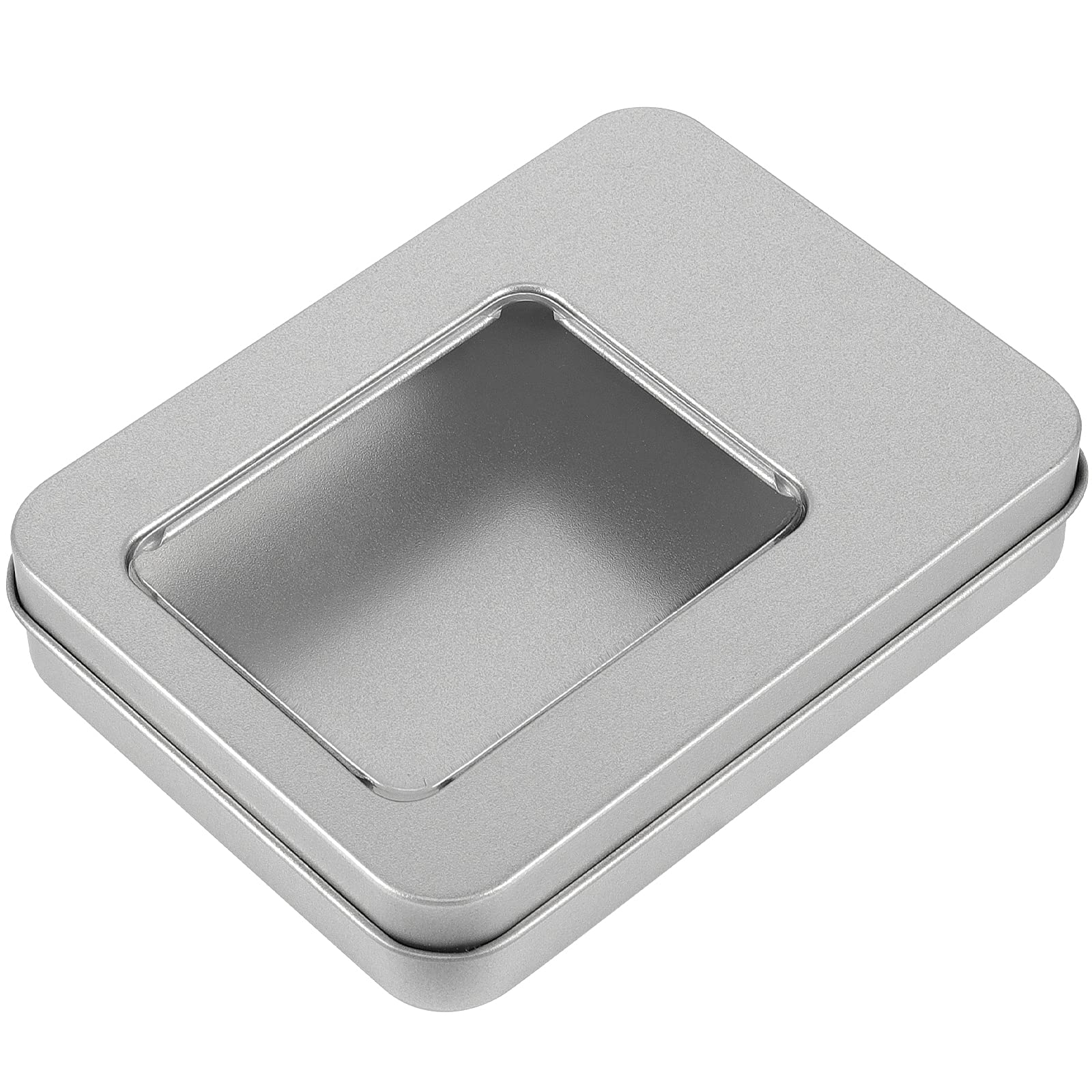 FUNSUEI 24 Pack Empty Rectangular Metal Tins with Lids - 4.5 x 3.5 x 0.8 Inch Small Metal Containers for Candles, Candies, Gifts, Balms, DIY Crafts - Perfect for Home Storage, Party Favors & Handmade Soap Packaging