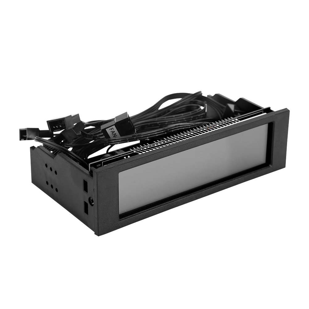 Salaty CPU Temperature Controller with Front LCD Panel - Auto/Manual Mode PC Fan Speed Controller for 5 Fans | Computer Cooling System for Gaming & Workstation PCs