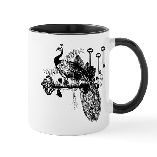 White/Black Inside - Peacock Vanity Mug
