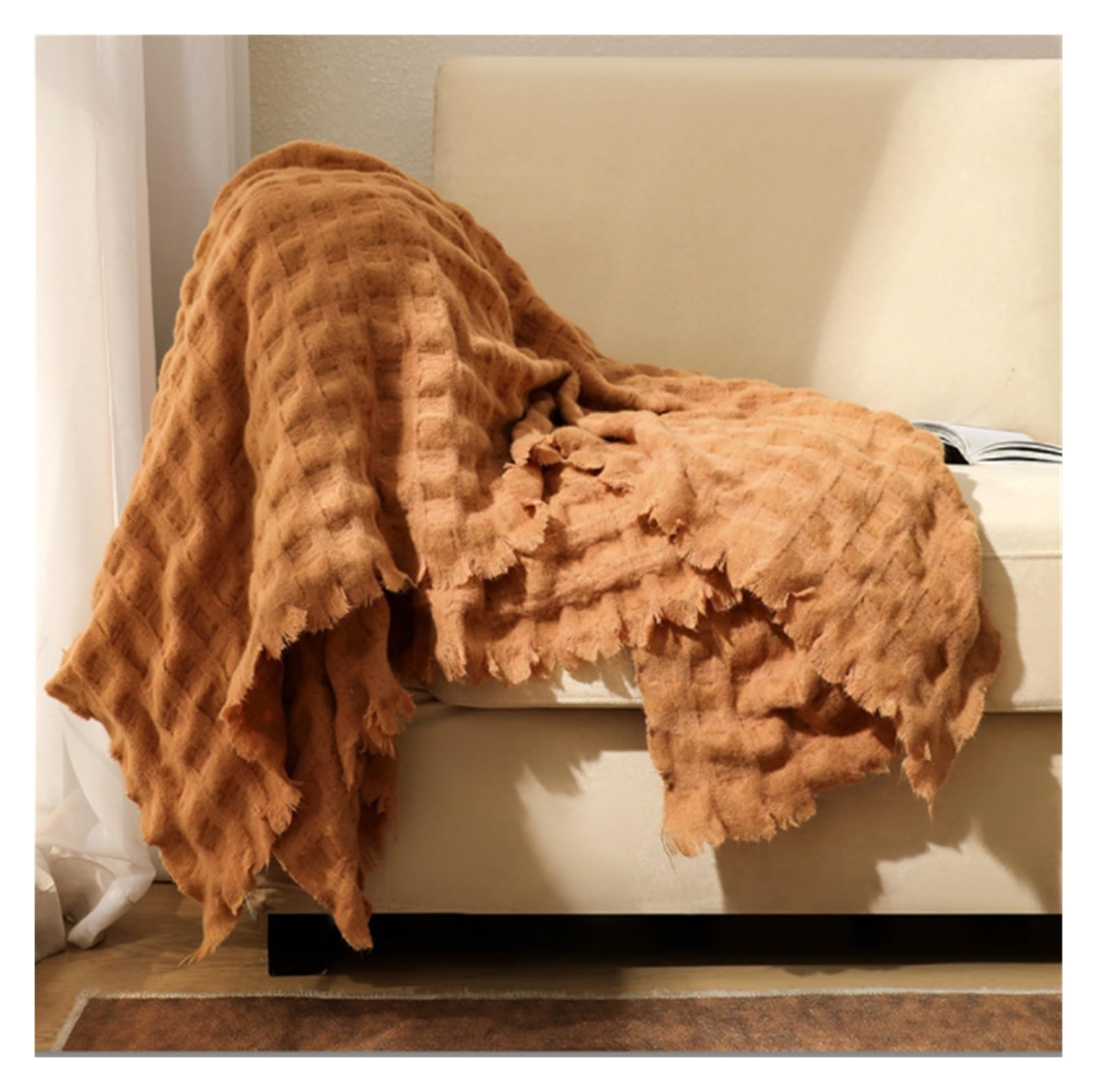 Premium Soft Flannel Throw Blanket - All Season Cozy Warm Bedding for Couch, Bed & Sofa - Ultra Comfortable Winter & Fall Blanket (130x160cm) - Perfect for Lounging, Movie Nights & Gift Giving