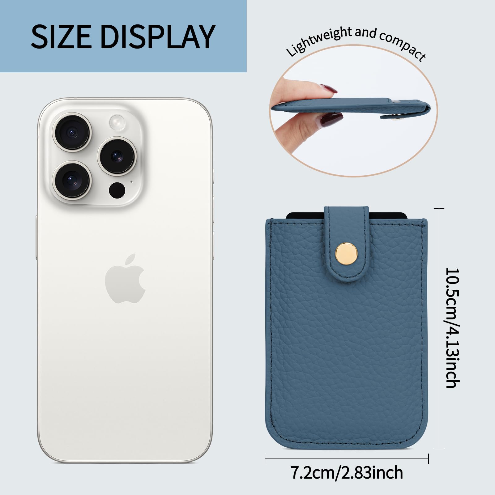 Unaone Slim Minimalist RFID Blocking Wallet - Soft Leather Pull-Out Card Organizer for Men & Women | Credit Card Holder with Front Pocket Design (Blue) | Perfect for Travel, Work & Everyday Carry
