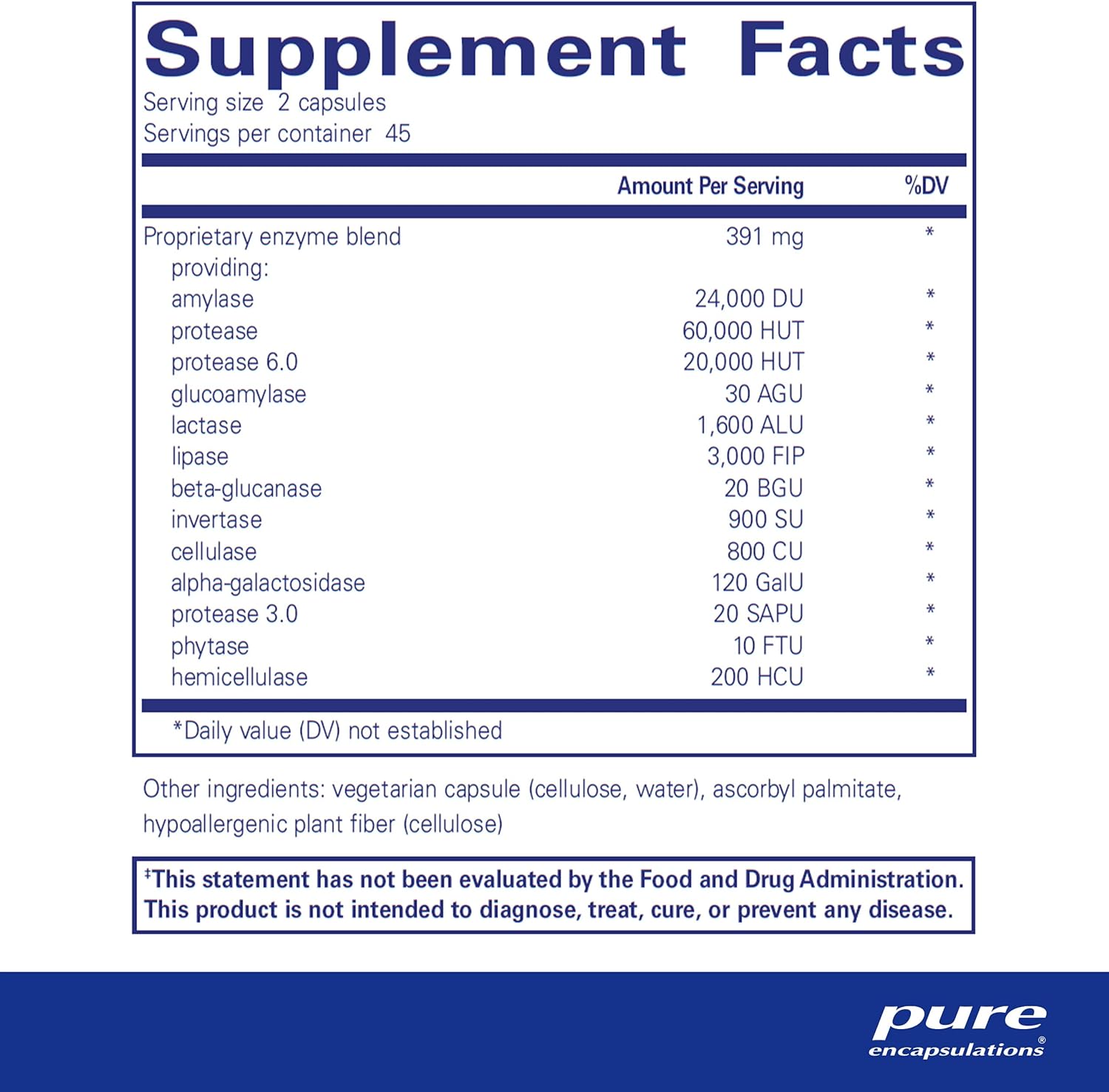 Pure Encapsulations Digestive Enzymes Ultra Supplement - 90 Capsules for Gut Health & Digestion Support - Gluten Free, Non-GMO - Ideal for Bloating Relief & Food Intolerance