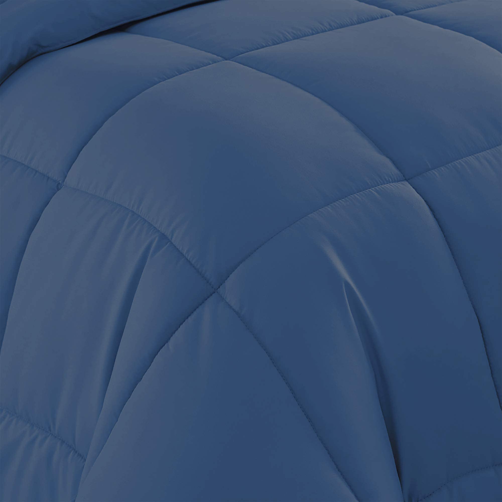 3 Piece Down Alternative Comforter Set - Full Size 82x86 Inches - All Season Warmth - Luxurious Cotton Bedding - Denim Blue - Perfect for Bedroom, Guest Room & Dorm Decor