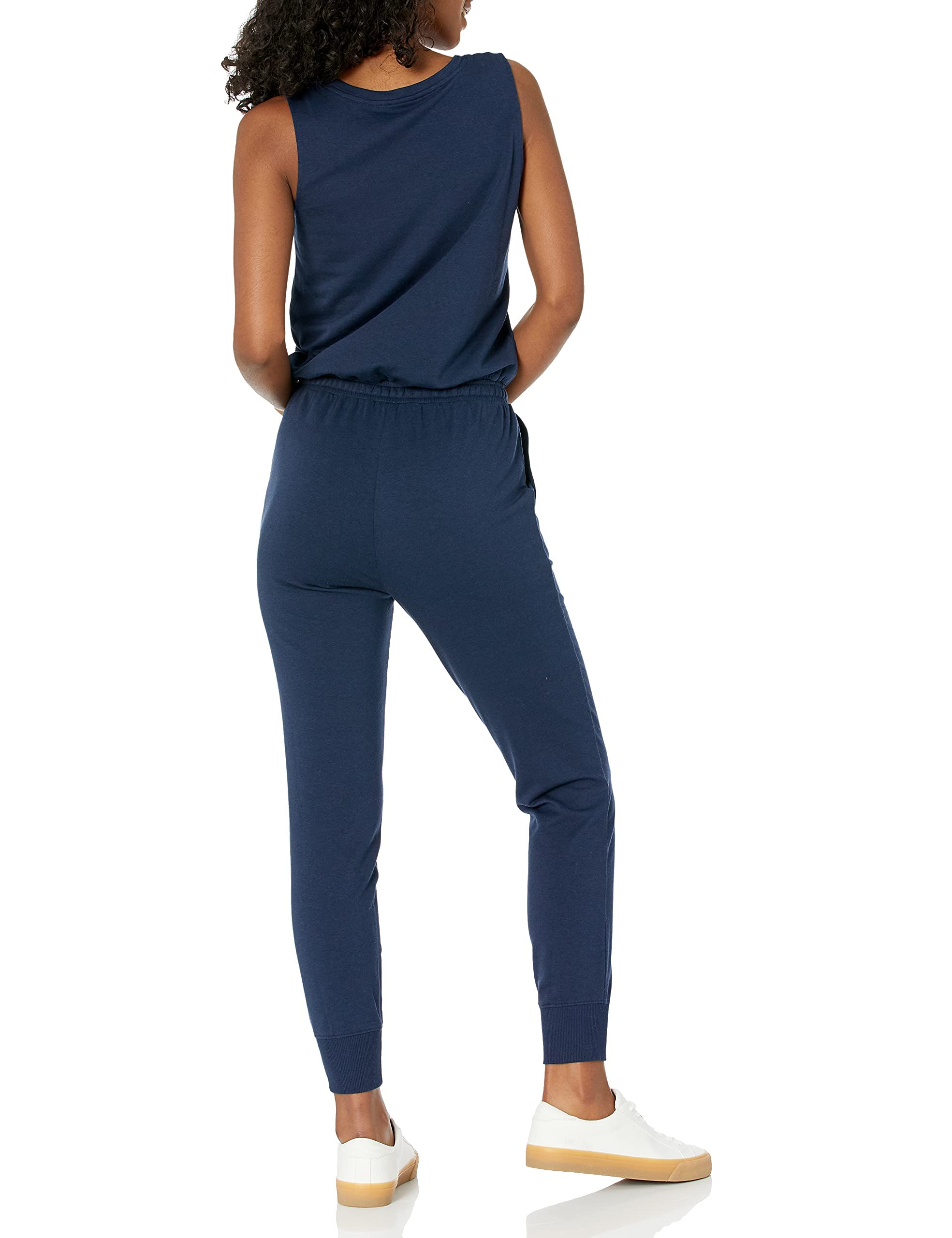 Amazon Essentials Women's Studio Terry Jumpsuit - Plus Size Casual Romper with Pockets | Perfect for Lounging, Yoga & Travel Comfort Wear