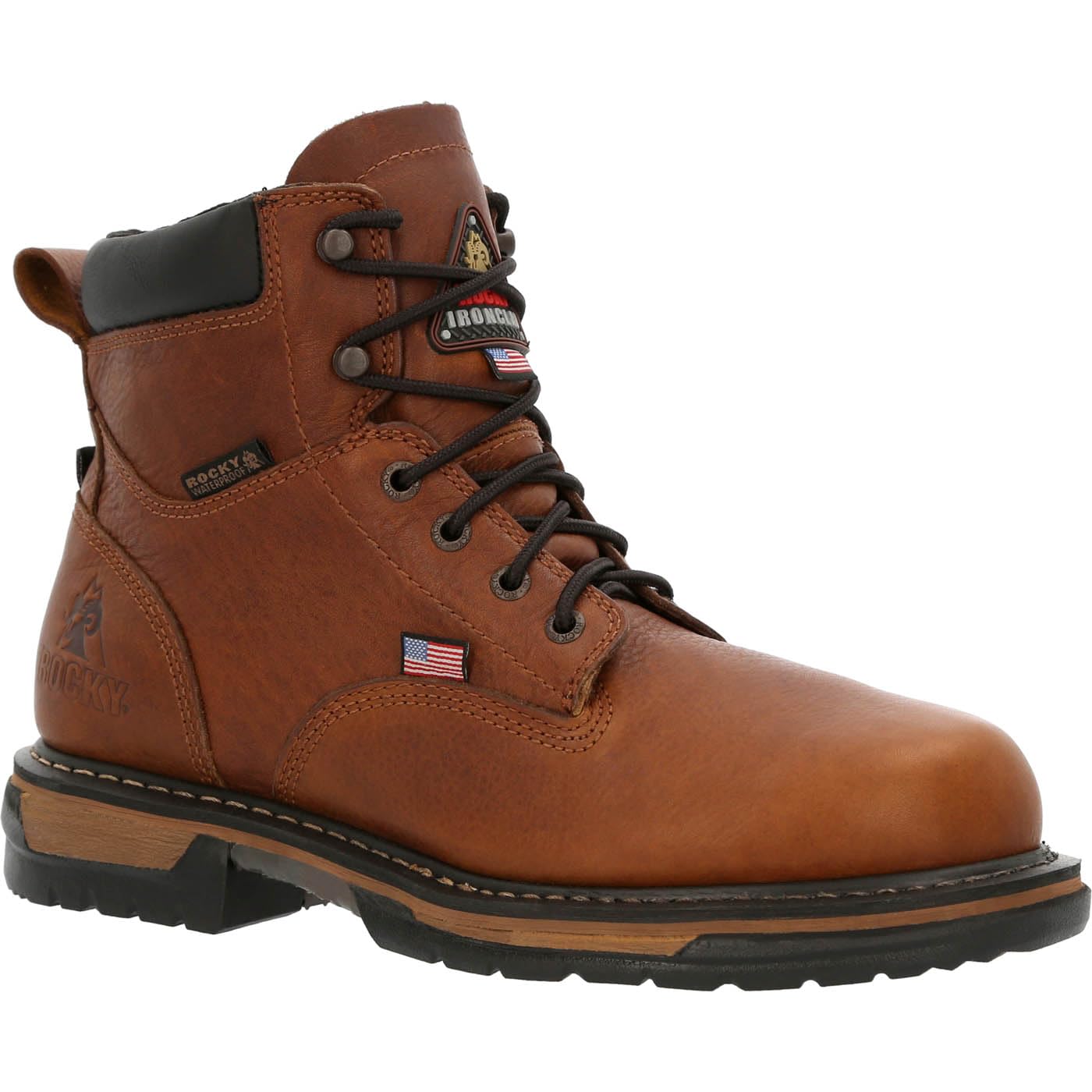 ROCKY IronClad Waterproof Work Boots for Men - Steel Toe Safety Shoes with Slip Resistant Outsole - Ideal for Construction, Hiking & Outdoor Work