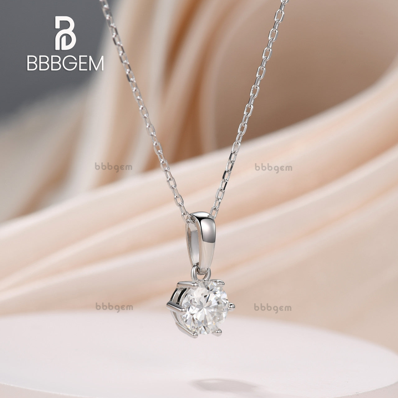 1 Carat Round Forever One Moissanite Solitaire Pendant Necklace in 18K White Gold - Minimalist Elegant Jewelry for Women, Perfect for Weddings, Anniversaries & Special Occasions